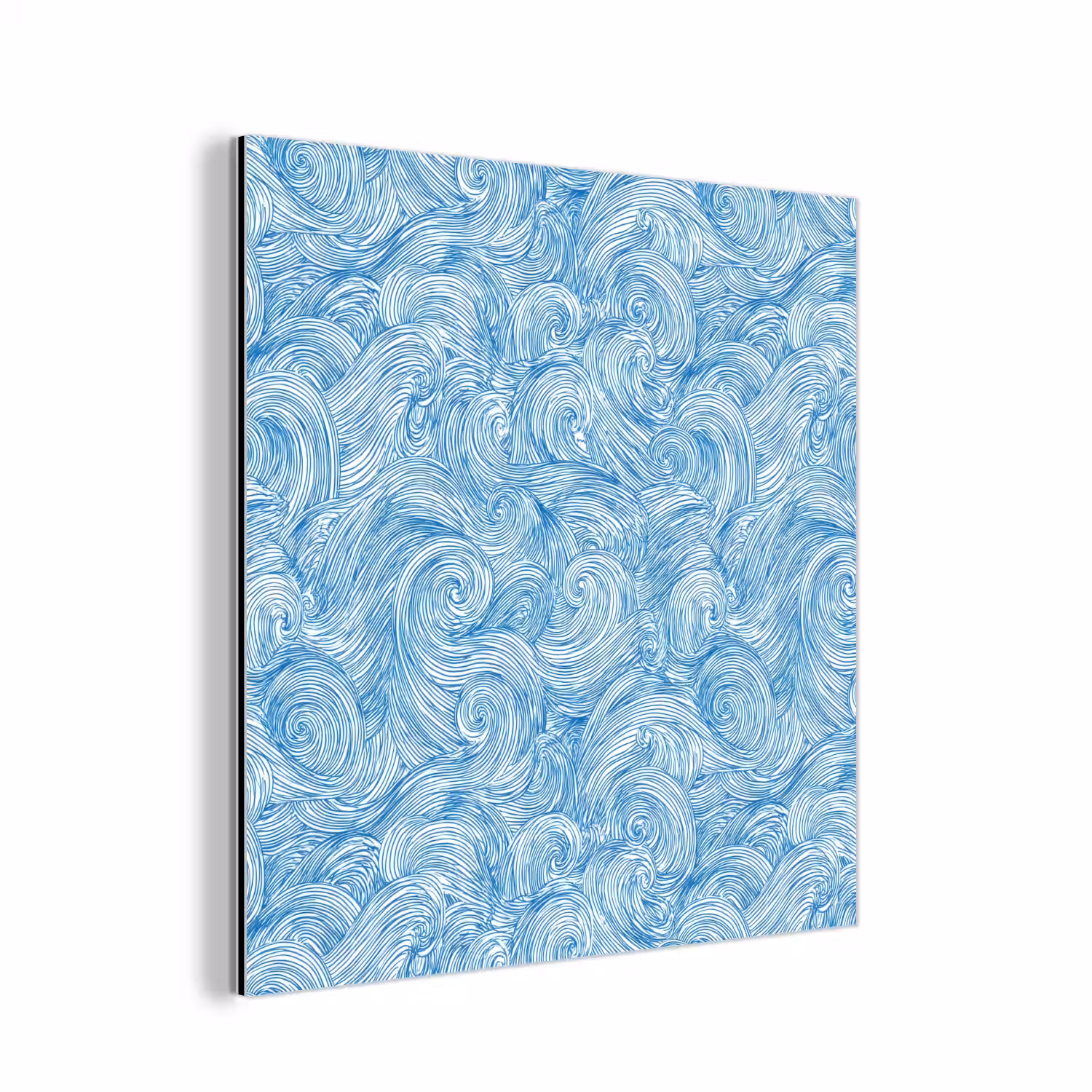 Blauw - Wit - Spiraal - Golven - Lijnen aluminium wit klein 46 -3d