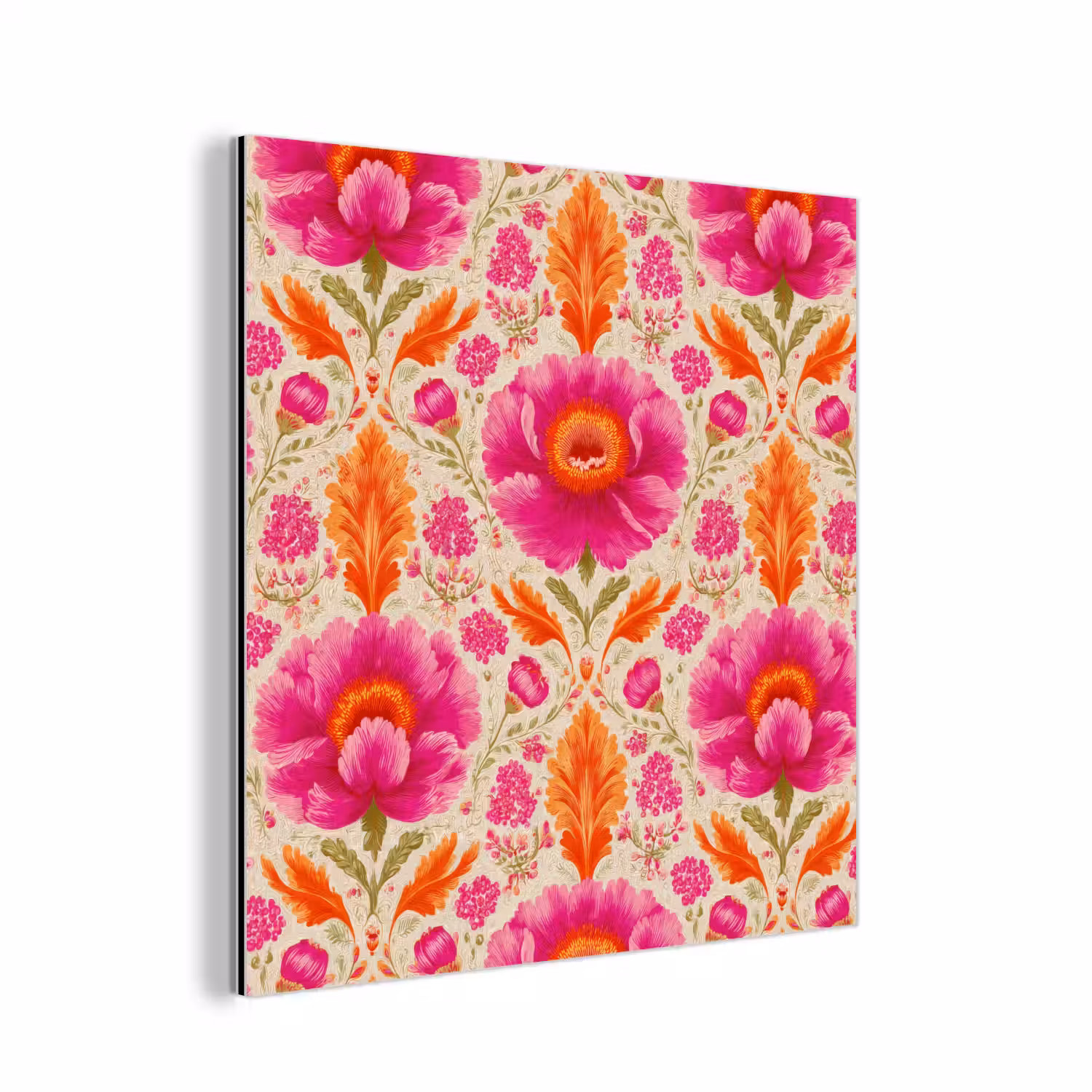 Bloemen - Barok - Roze - Oranje aluminium wit klein 46 -3d