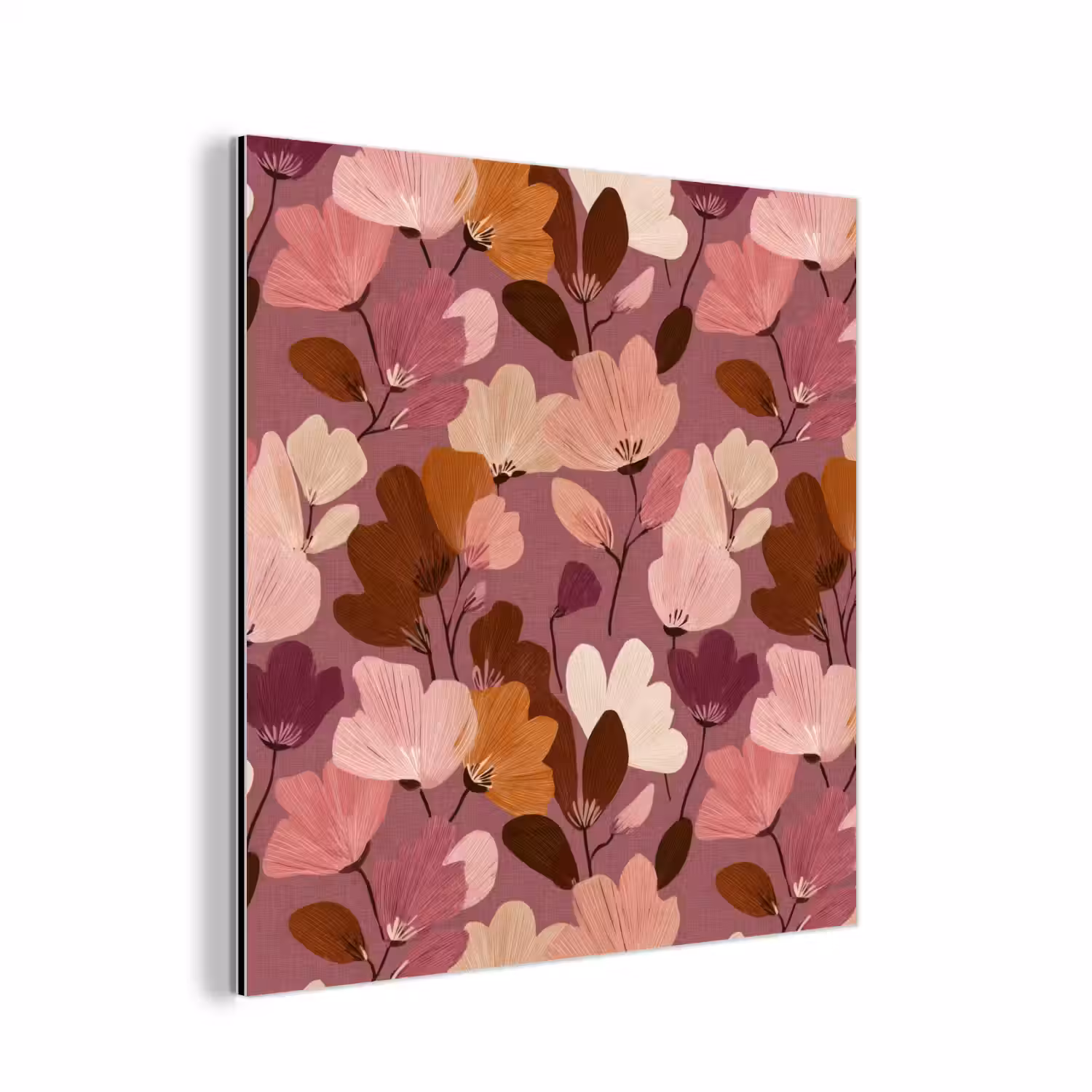 Bloem - Patroon - Roze aluminium wit klein 46 -3d