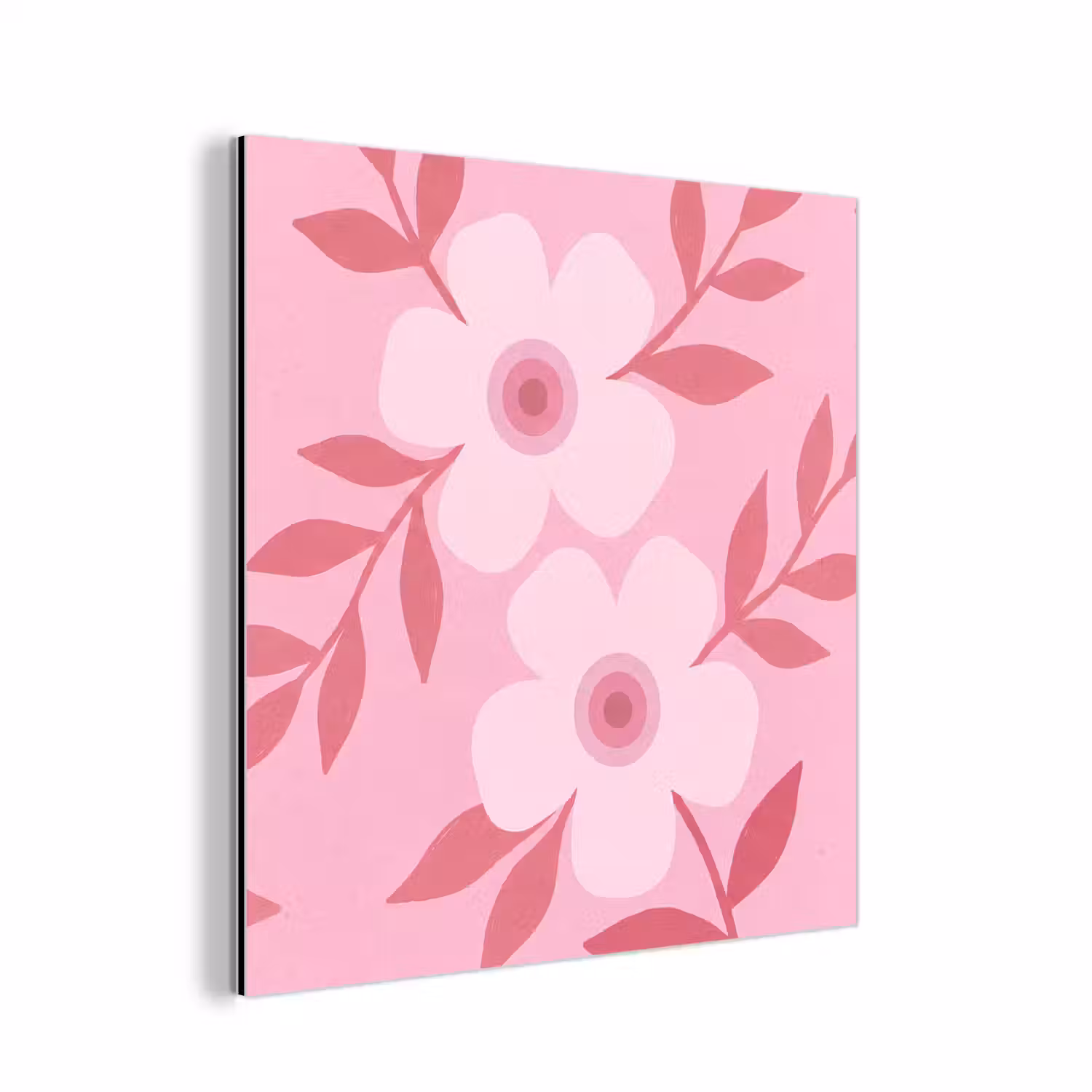Bloemen - Abstract - Modern - Roze - Natuur aluminium wit klein -3d