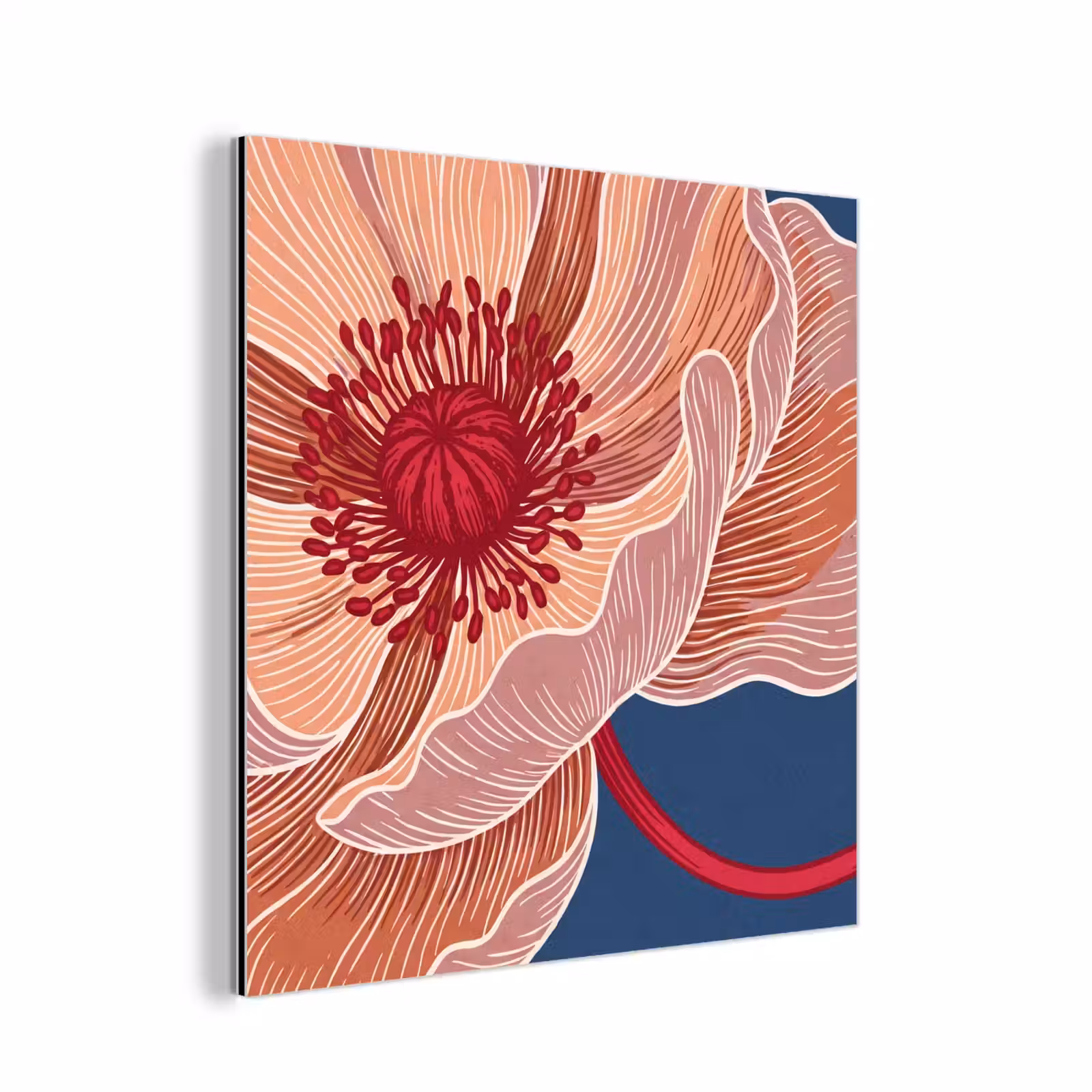 Alu-Dibond-Bild - Blumen – Modern – Abstrakt - Bloemen - Modern - Abstract aluminium wit klein