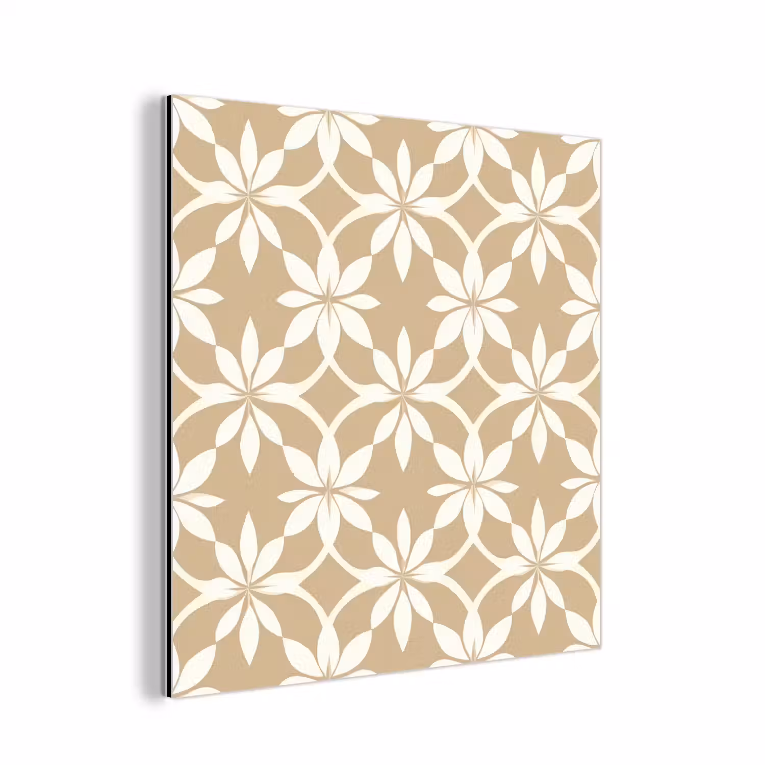 Bloemen - Patroon - Beige aluminium wit klein 46 -3d