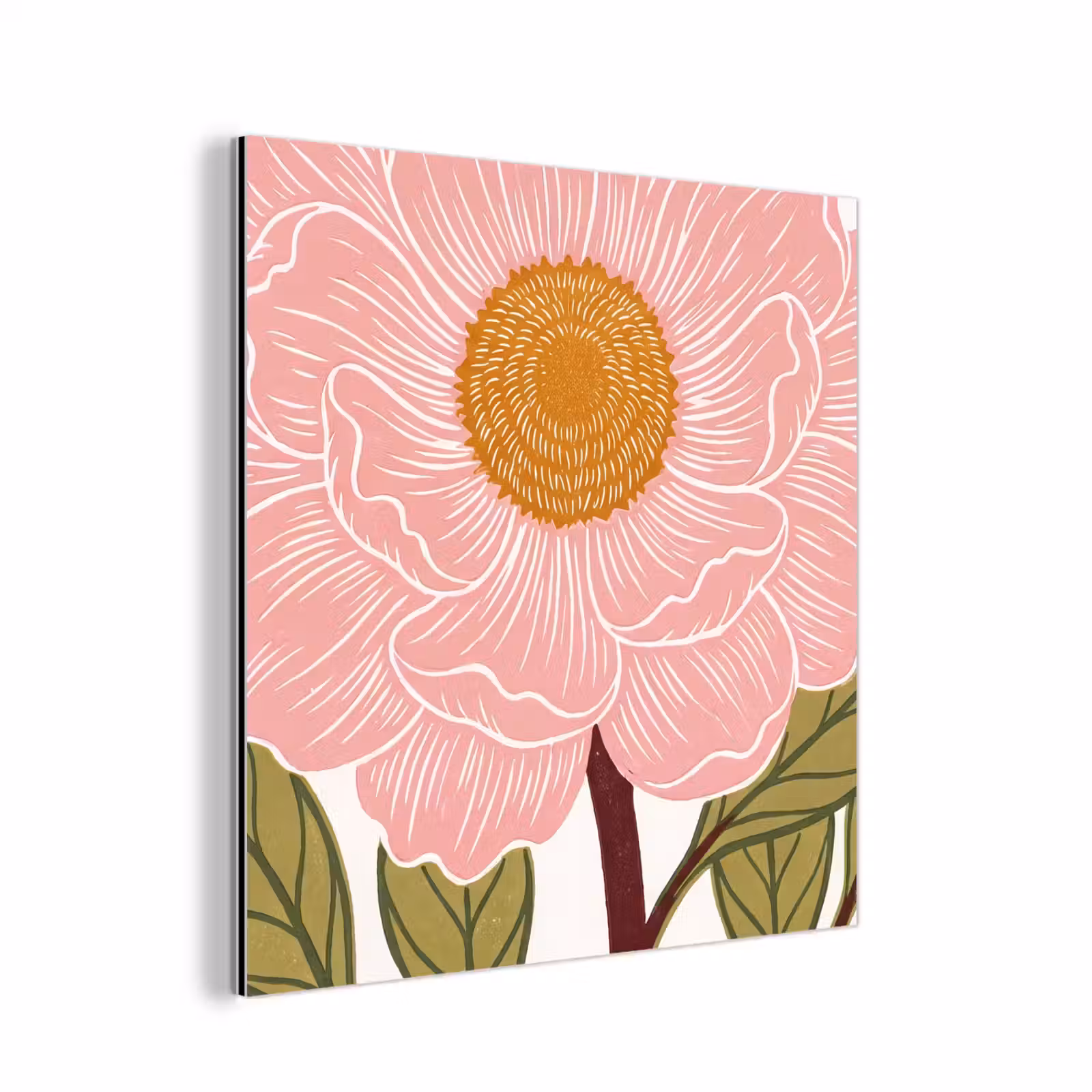 Alu-Dibond-Bild - Blumen – Rosa – Illustration - Bloemen - Roze - Illustratie aluminium wit klein