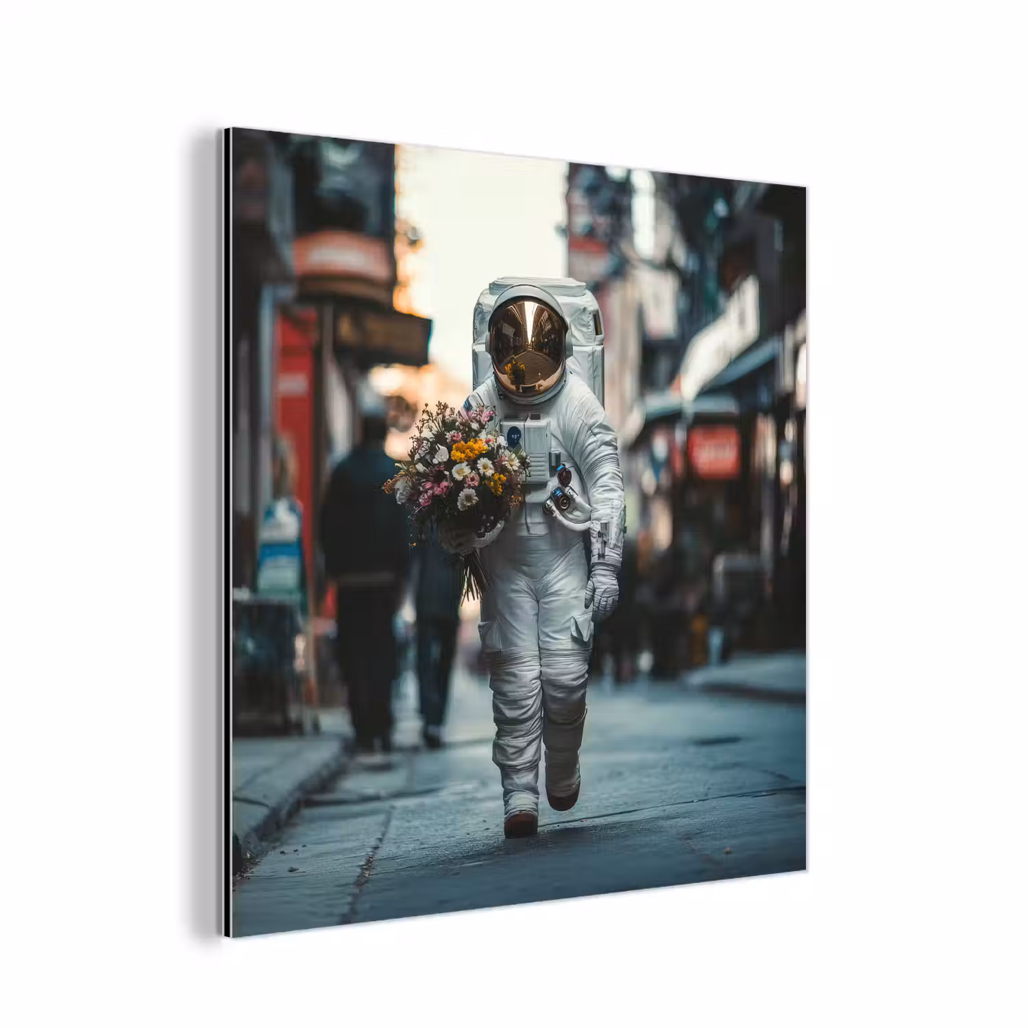 Boeket - Bloemen - Kleurrijk - Astronaut aluminium wit klein -3d