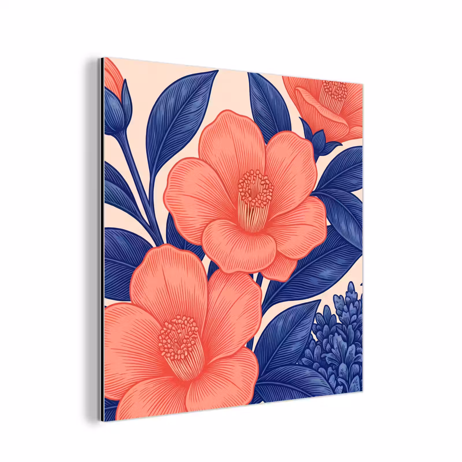 Alu-Dibond-Bild - Blüten – Blätter – Botanik - Bloemen - Bladeren - Botanisch aluminium wit klein