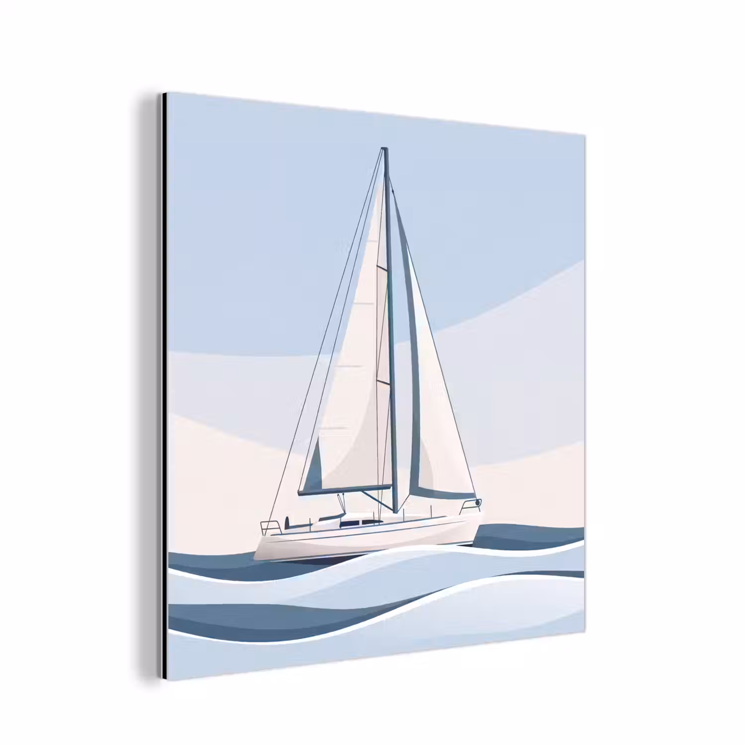 Boot - Zeil - Zee - Modern - Beige aluminium wit klein -3d