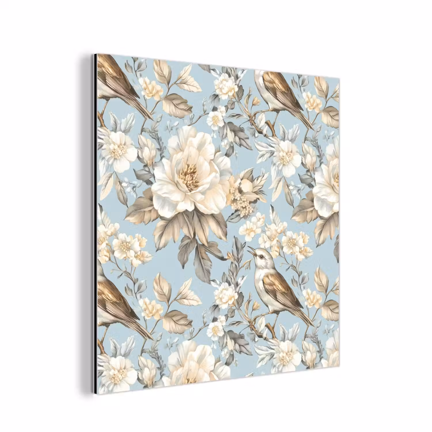 Botanisch - Zangvogel - Blauw aluminium wit klein 46 -3d