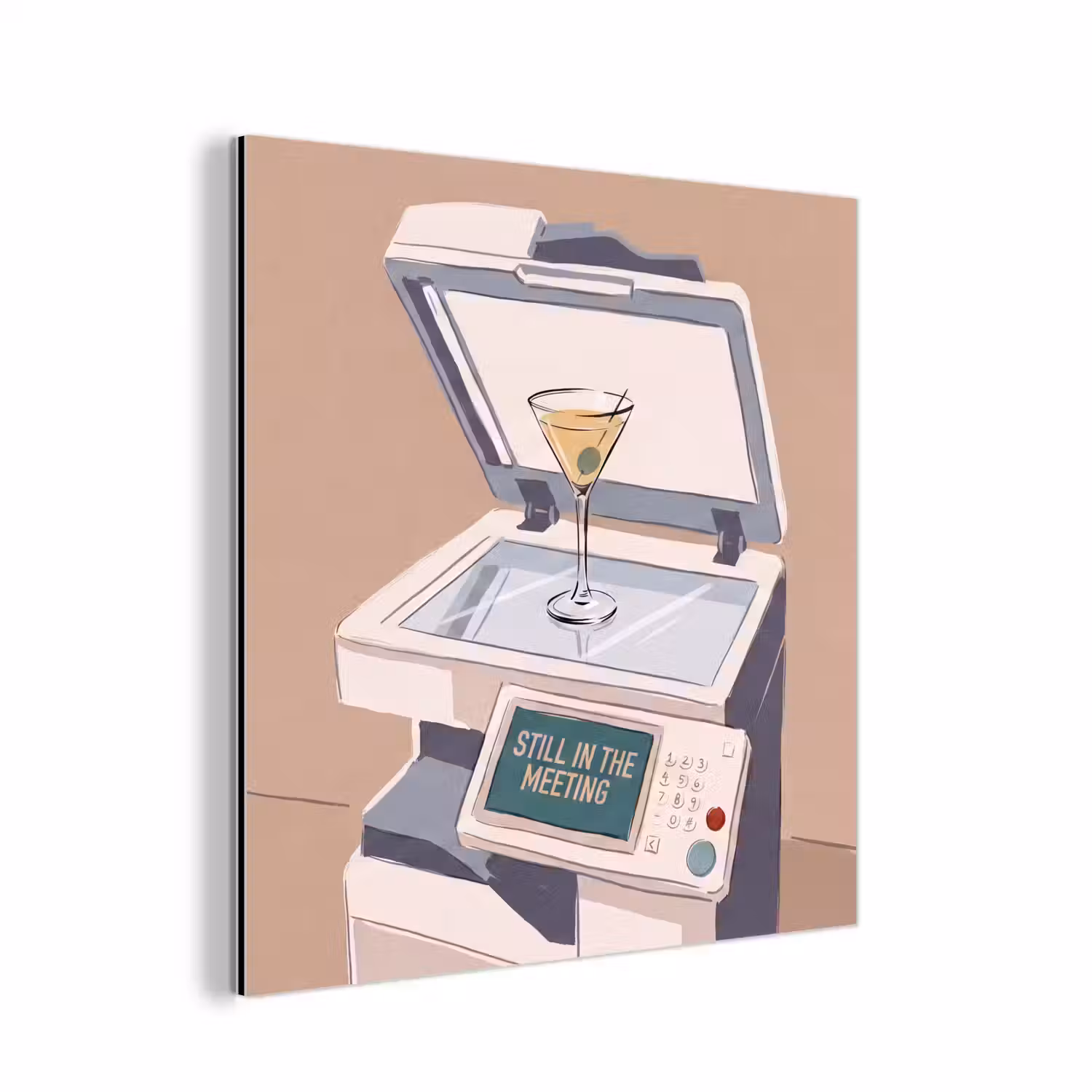 Kantoor - Drank - Humor - Illustratie aluminium wit klein -3d