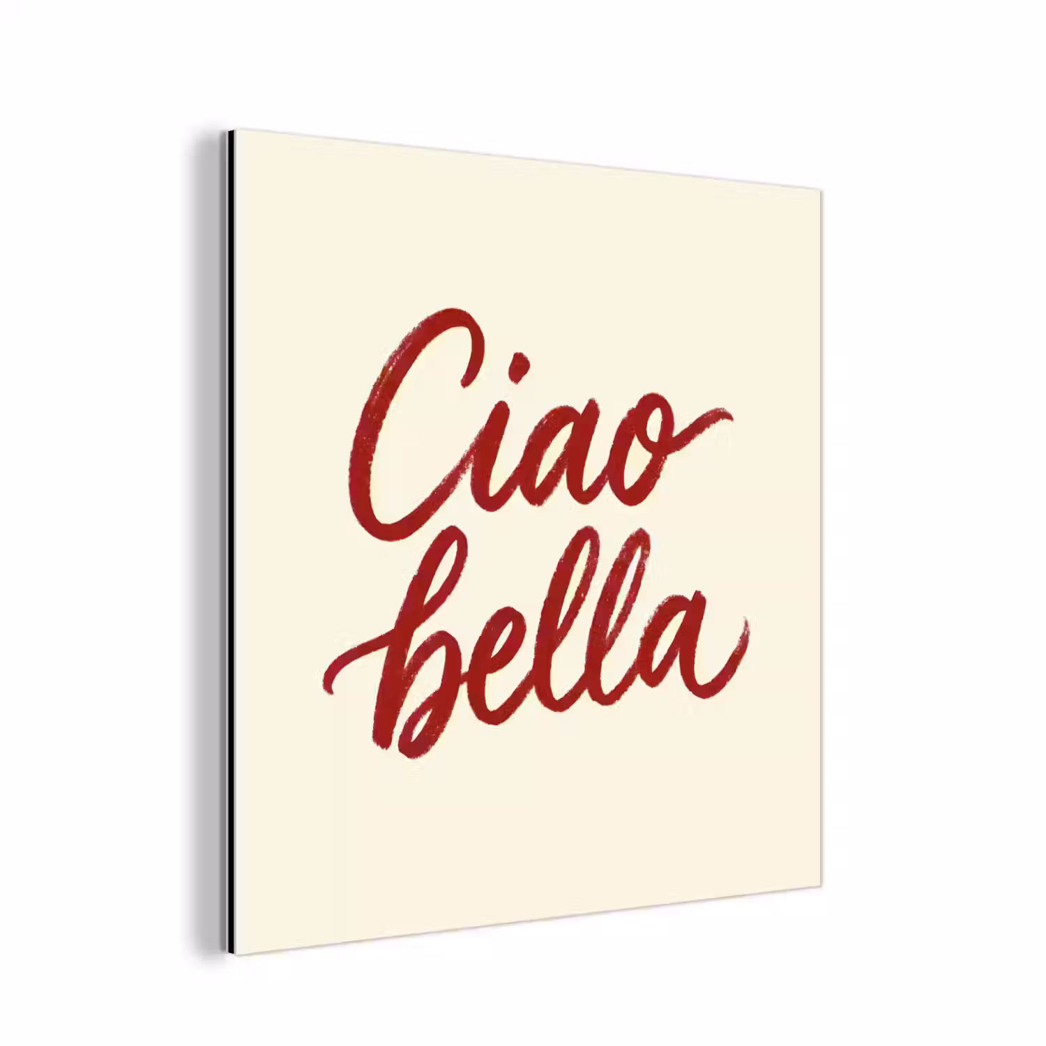 Ciao bella - Rood - Wit - Minimalistisch aluminium wit klein -3d