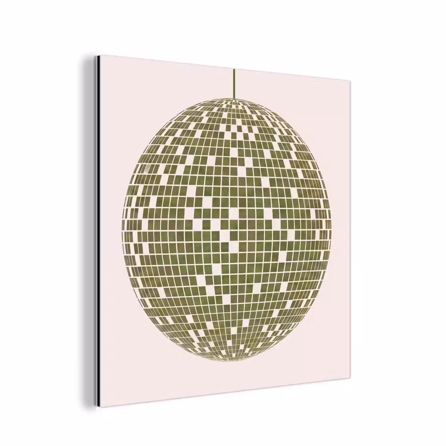 Disco - Bal - Groen - Abstract - Modern aluminium wit klein -3d
