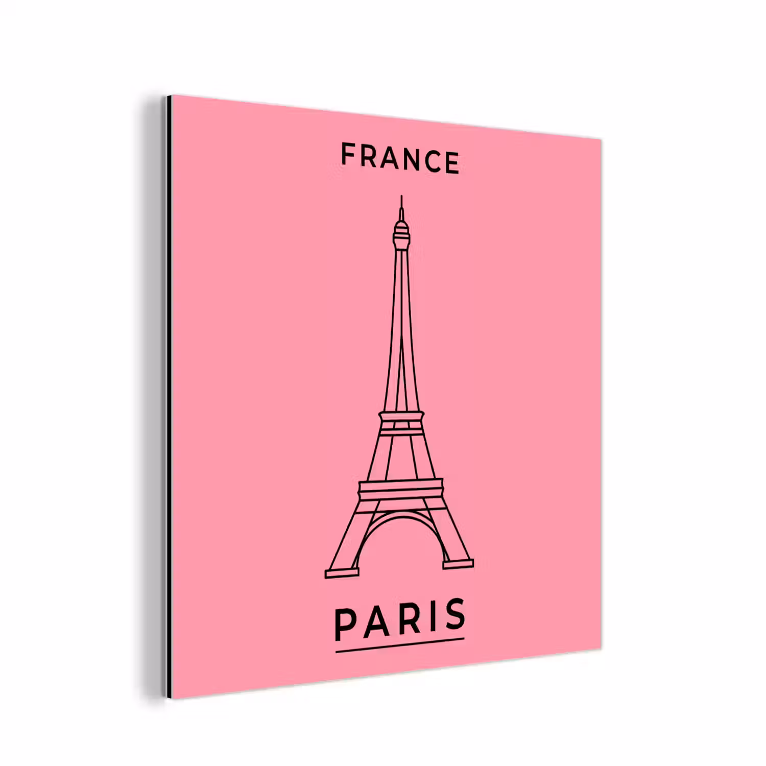 Eiffeltoren - Parijs - Architectuur - Minimalistisch - Roze aluminium wit klein -3d