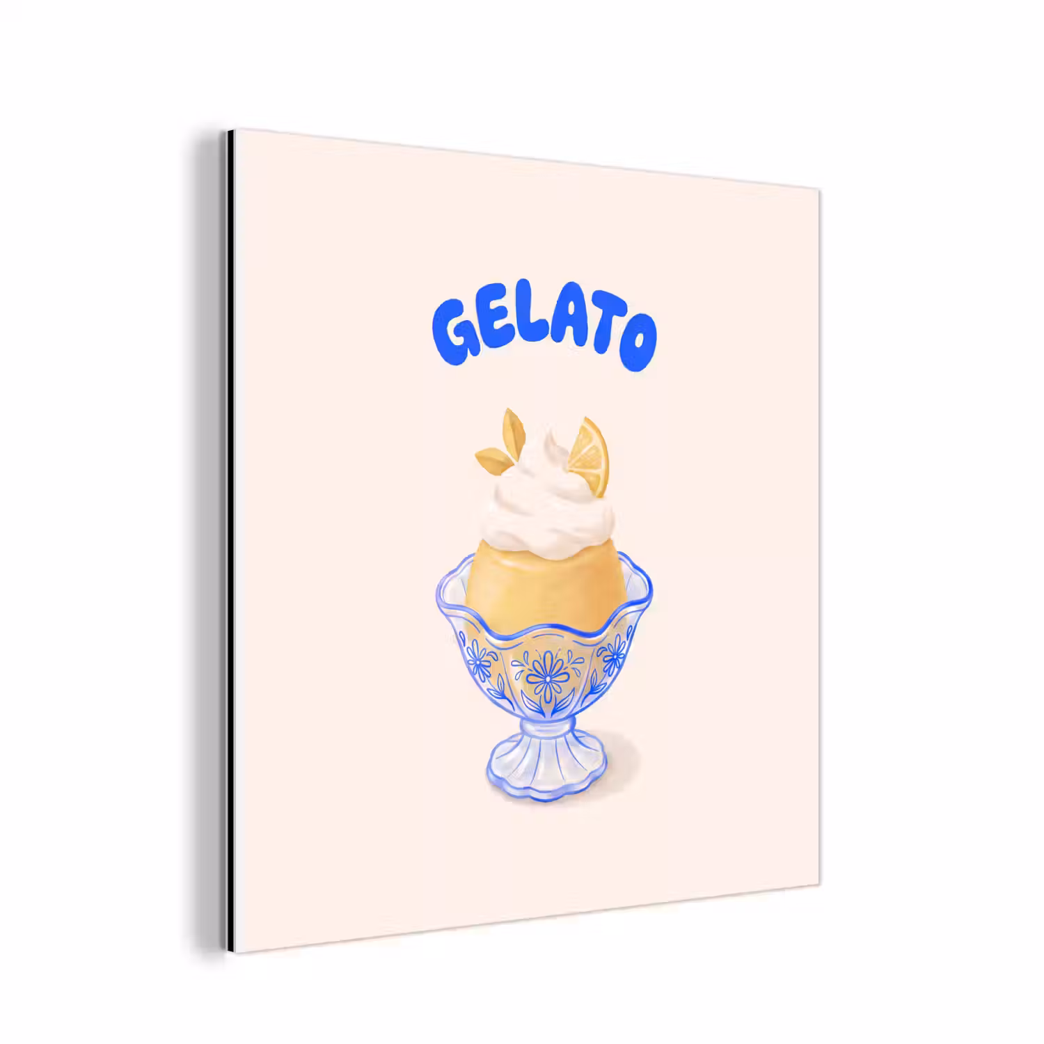IJs - Citroen - Illustratie - Geel - Dessert aluminium wit klein -3d