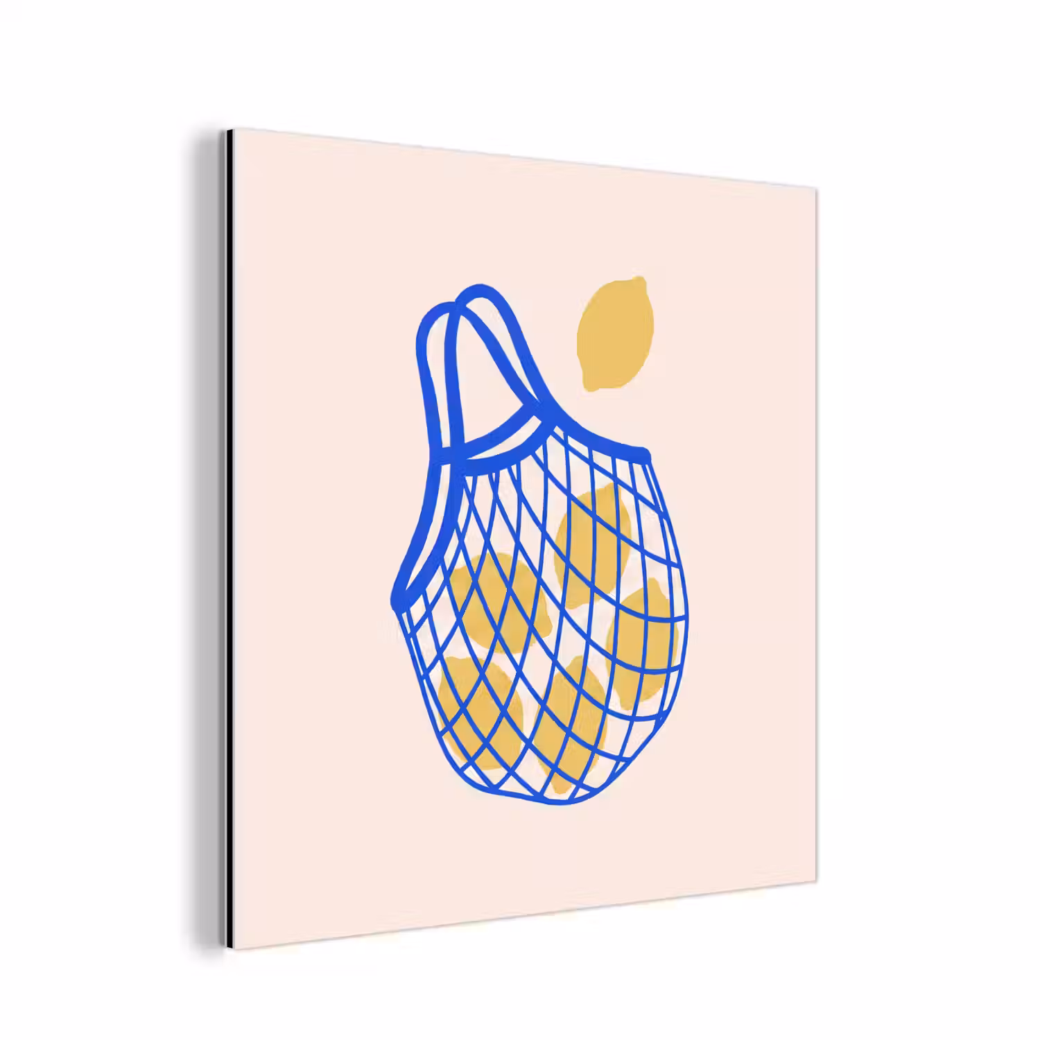 Eten - Citroen - Boodschappen - Abstract - Geel - Blauw aluminium wit klein -3d