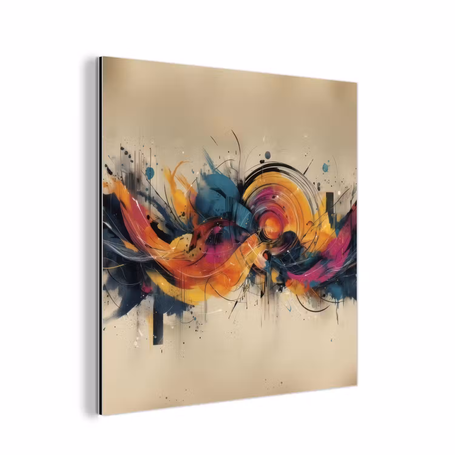 Explosie - Kleurrijk - Vormen - Abstract aluminium wit klein -3d