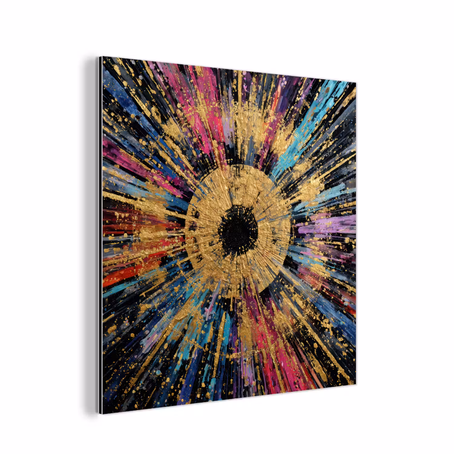 Explosie - Goud - Kleurrijk - Abstract aluminium wit klein -3d