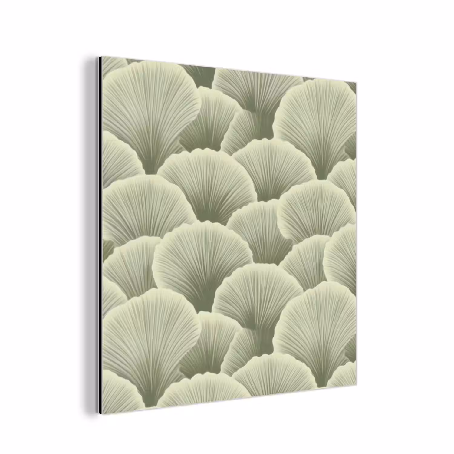 Waaier - Blad - Groen aluminium wit klein 46 -3d