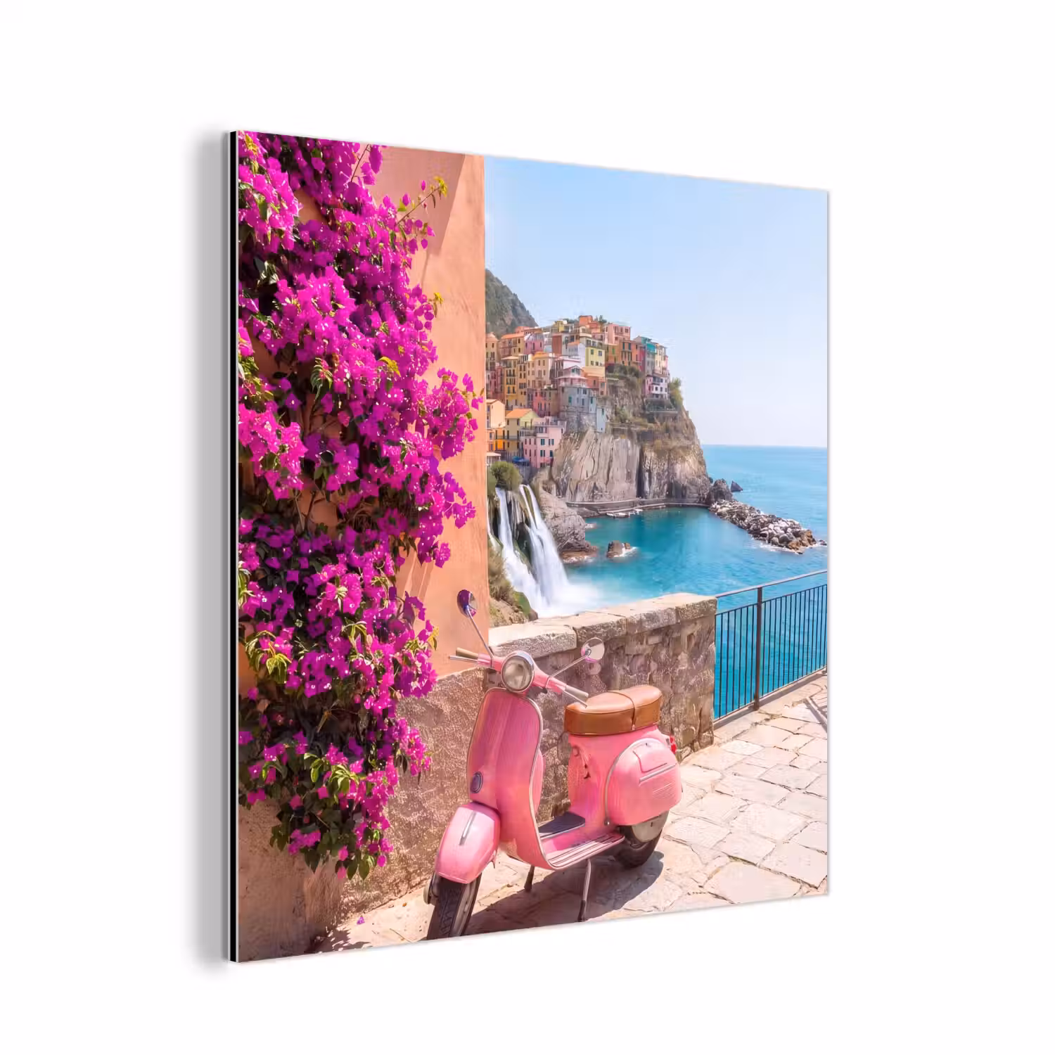 Voertuig - Roze - Kust - Zomer - Reizen aluminium wit klein -3d