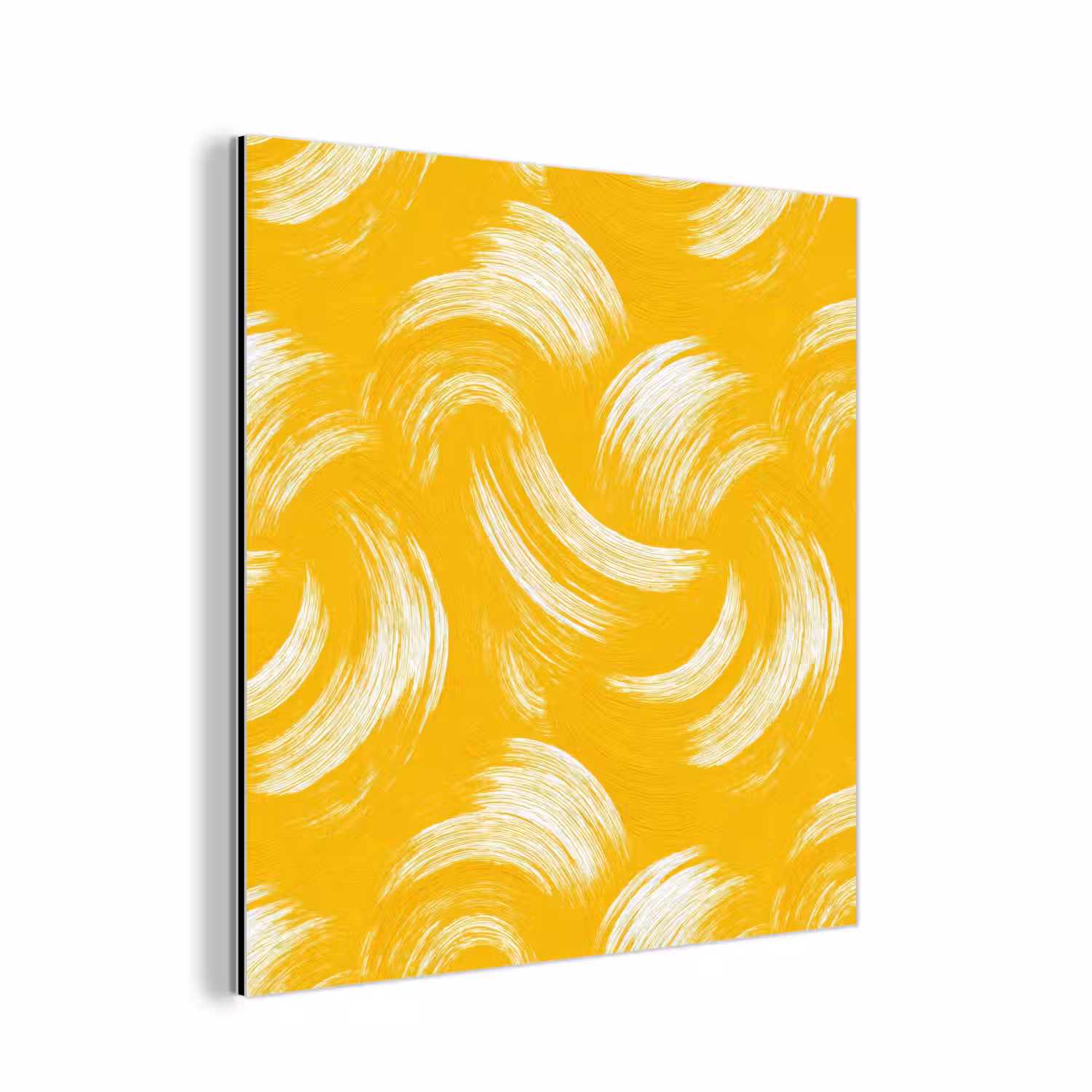 Verfstreken - Abstract - Dynamisch - Geel aluminium wit klein 46 -3d