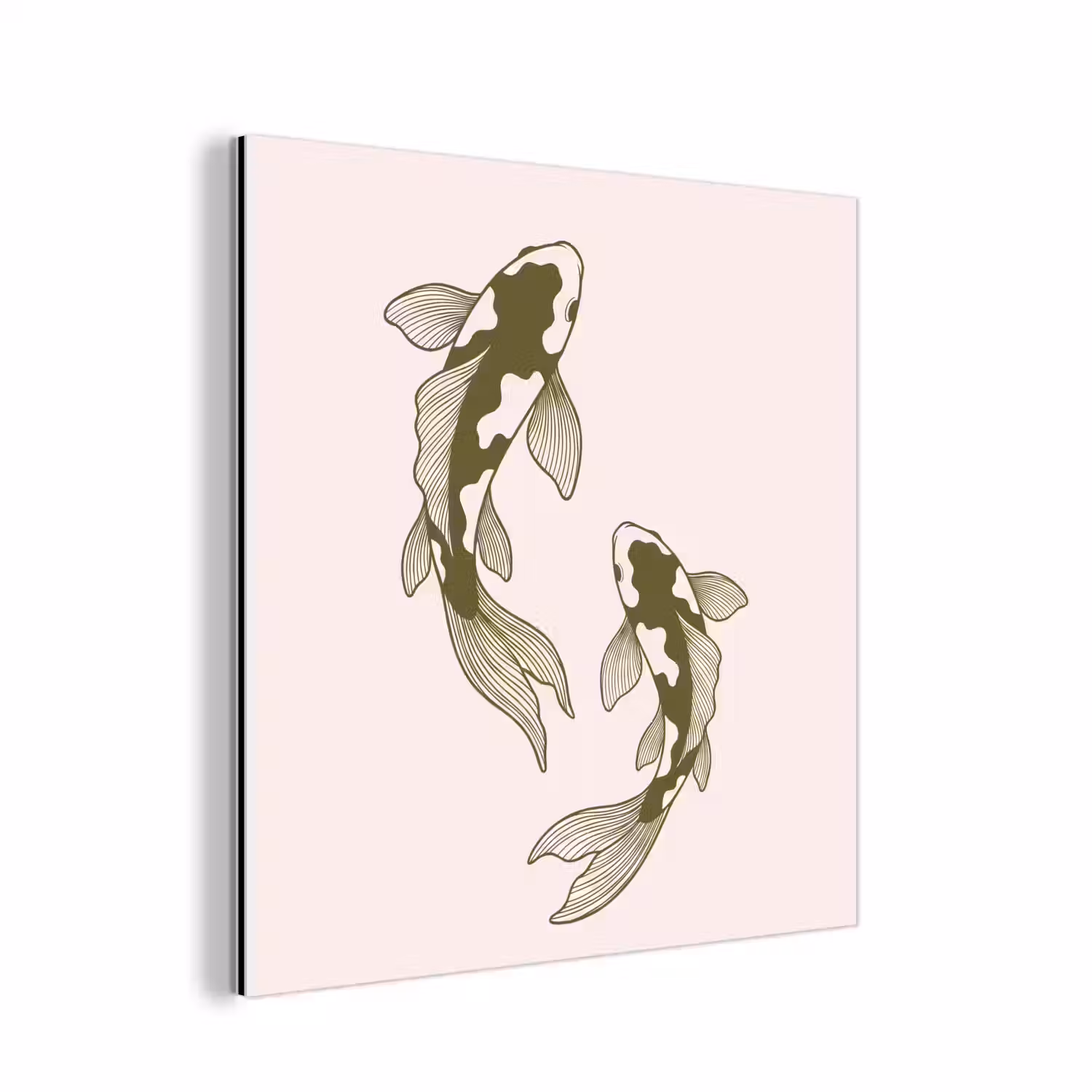 Vis - Zwemmend - Groen - Abstract - Dieren aluminium wit klein -3d