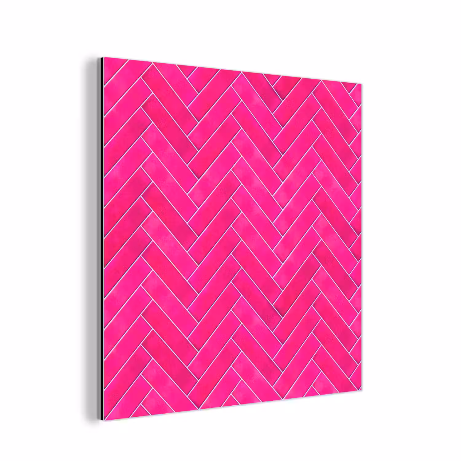 Visgraat - Wandtegel - Fuchsia - Roze aluminium wit klein 46 -3d