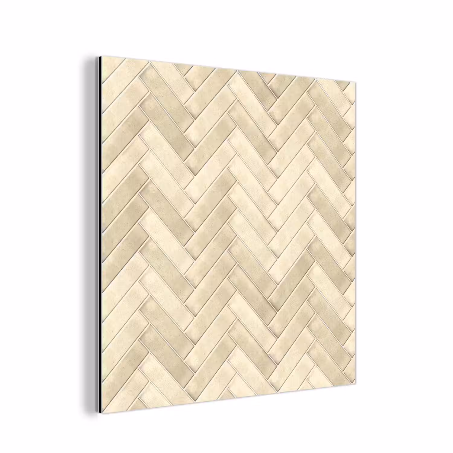 Visgraat - Wandtegel - Licht Beige aluminium wit klein 46 -3d