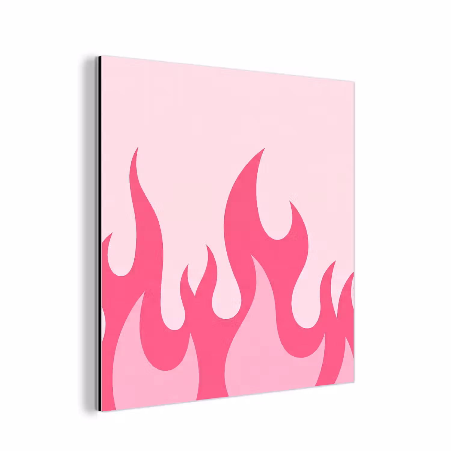 Vlammen - Patroon - Abstract - Modern - Roze aluminium wit klein -3d