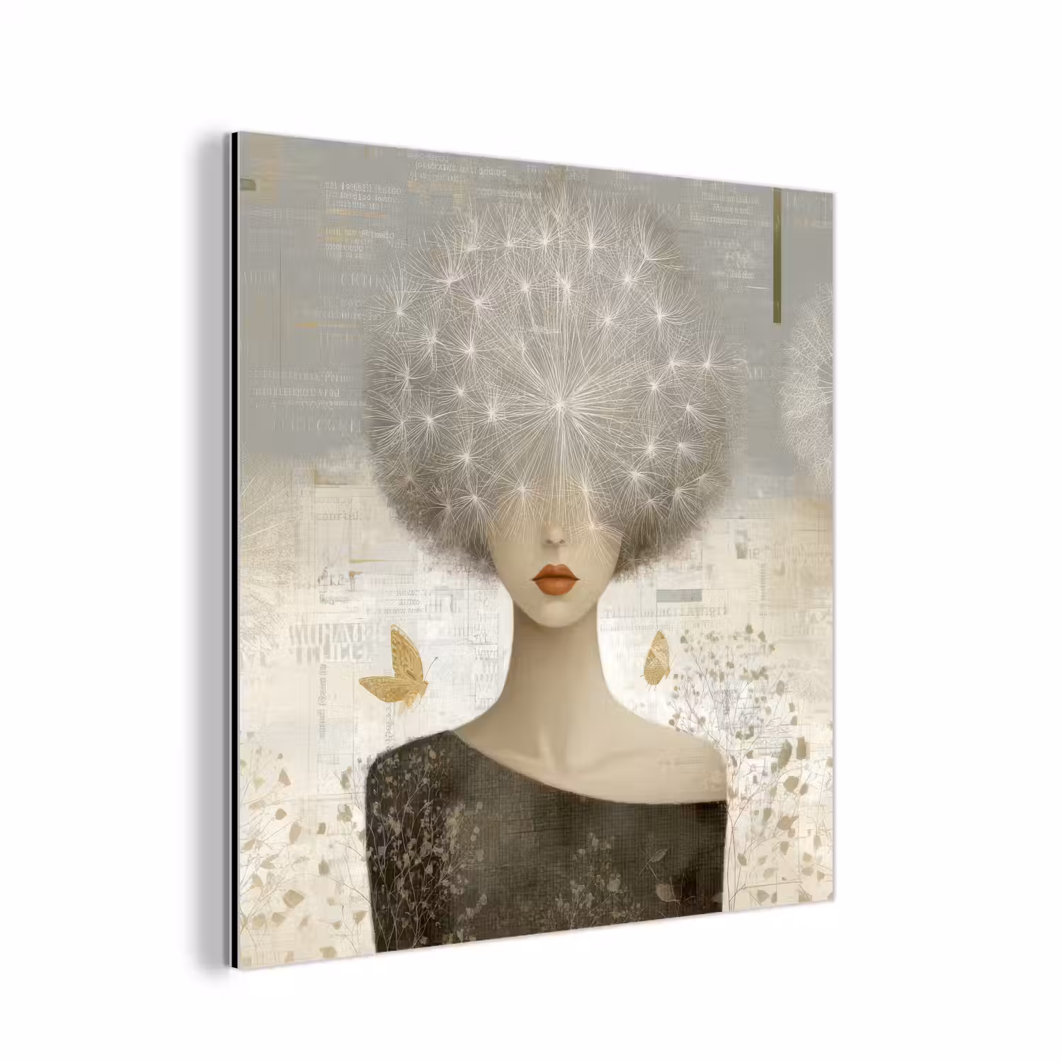 Pluis - Vrouw - Beige aluminium wit klein -3d