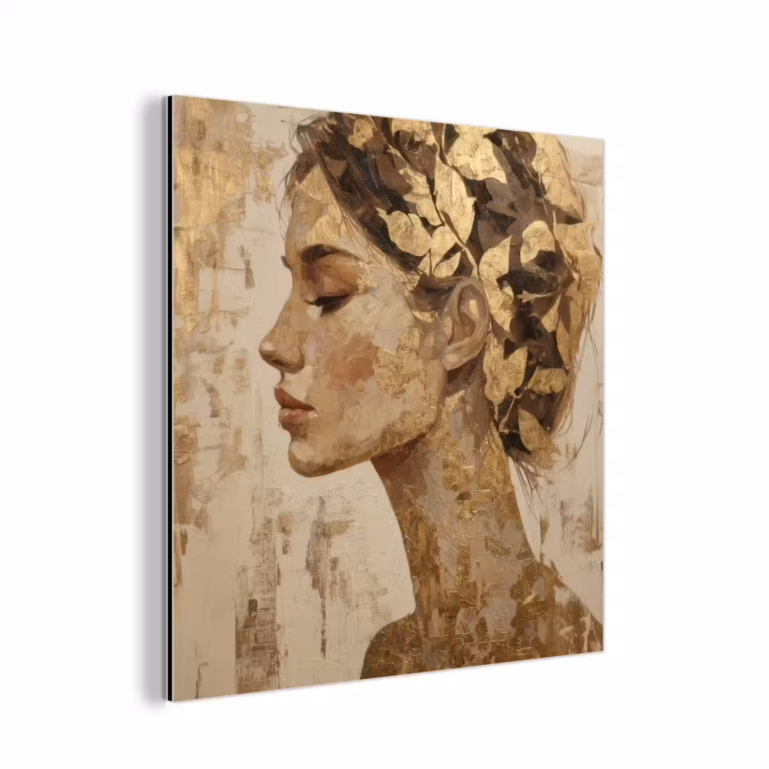 Vrouw - Goud - Abstract - Textuur aluminium wit klein -3d