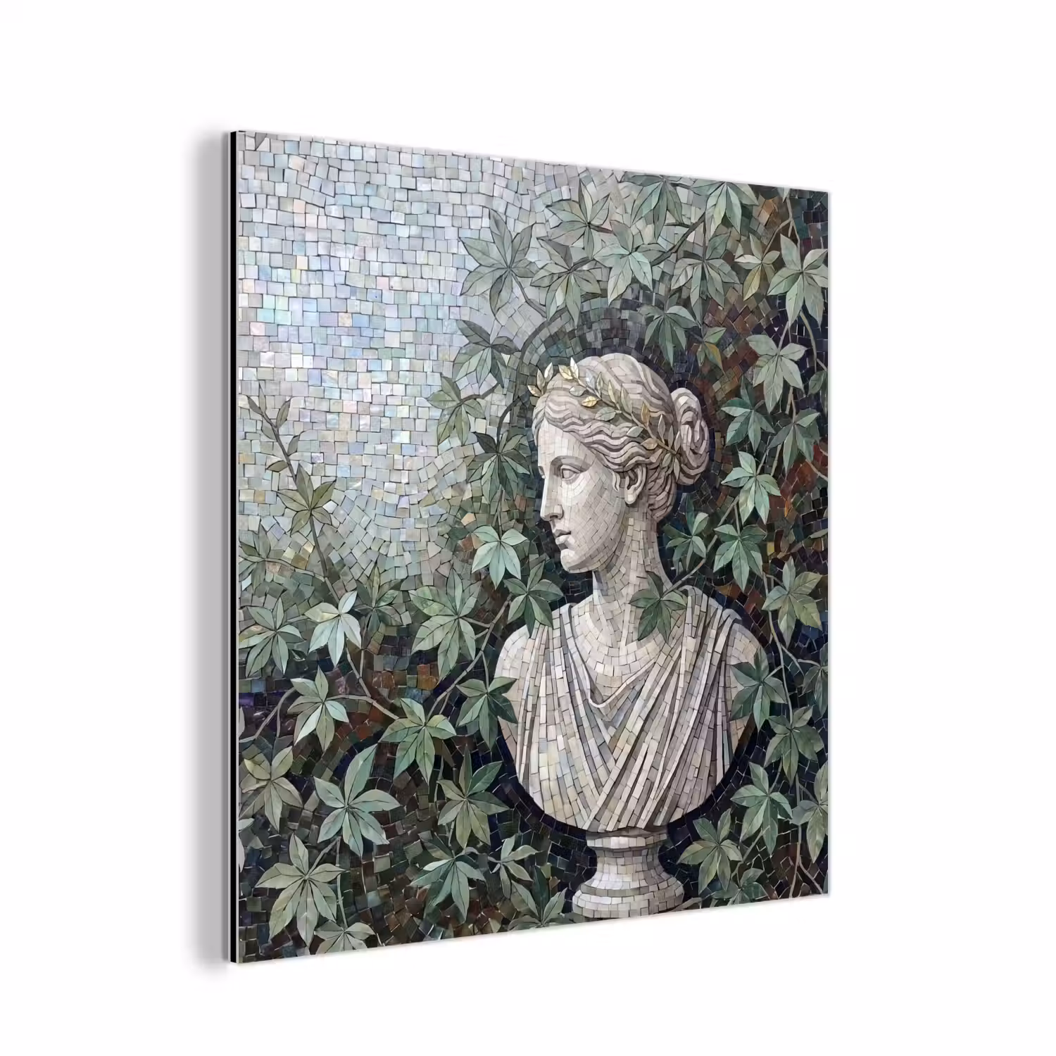 Vrouw - Klassiek - Mozaiëk - Natuur - Groen aluminium wit klein -3d