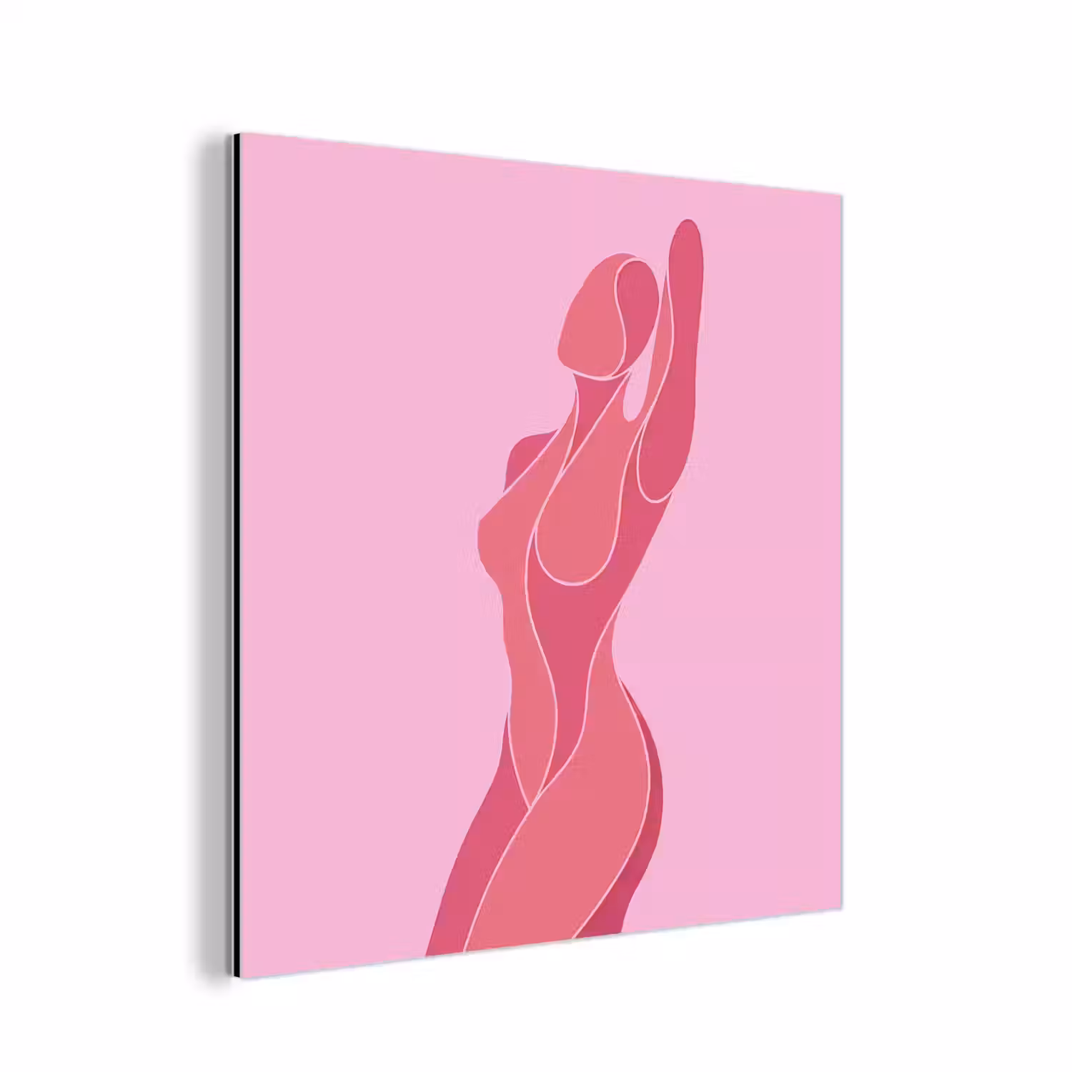 Vrouw - Lichaam - Abstract - Roze aluminium wit klein -3d