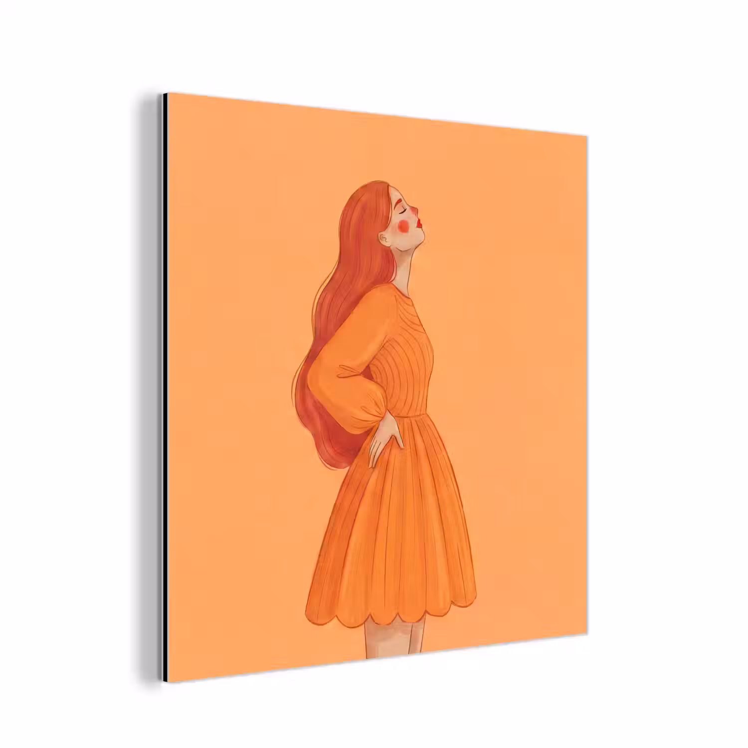 Vrouw - Profiel - Mensen - Modern - Oranje aluminium wit klein -3d