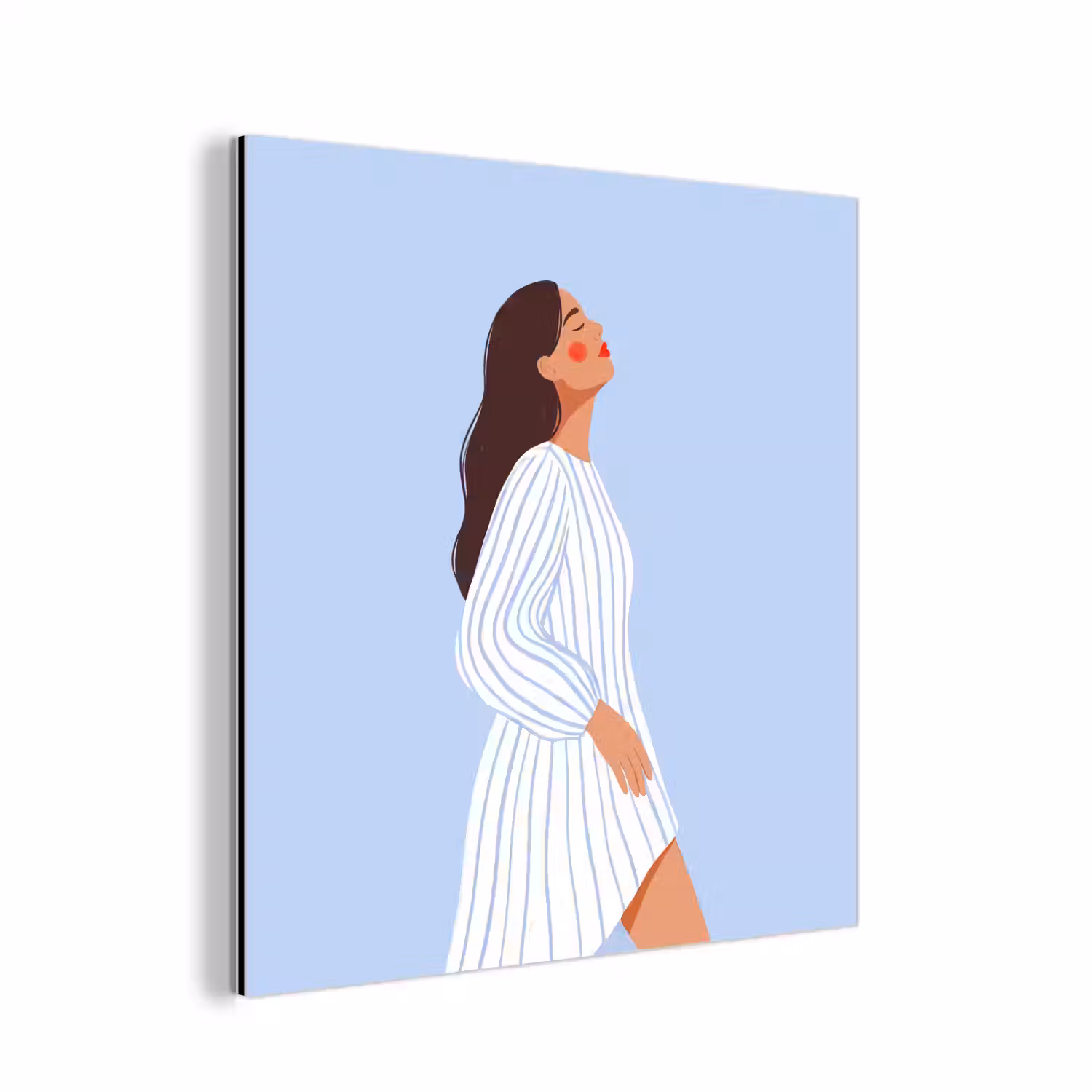 Vrouw - Profiel - Rust - Modern - Illustratie aluminium wit klein -3d