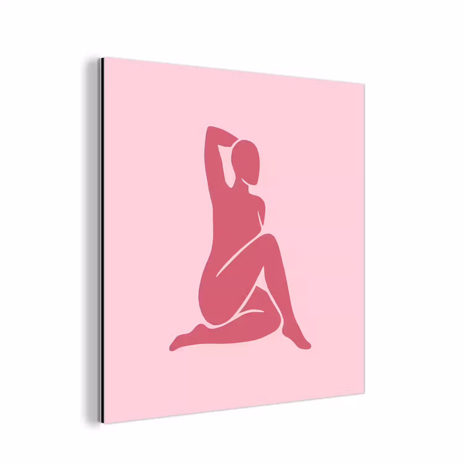Vrouw - Silhouet - Abstract - Modern - Roze aluminium wit klein -3d
