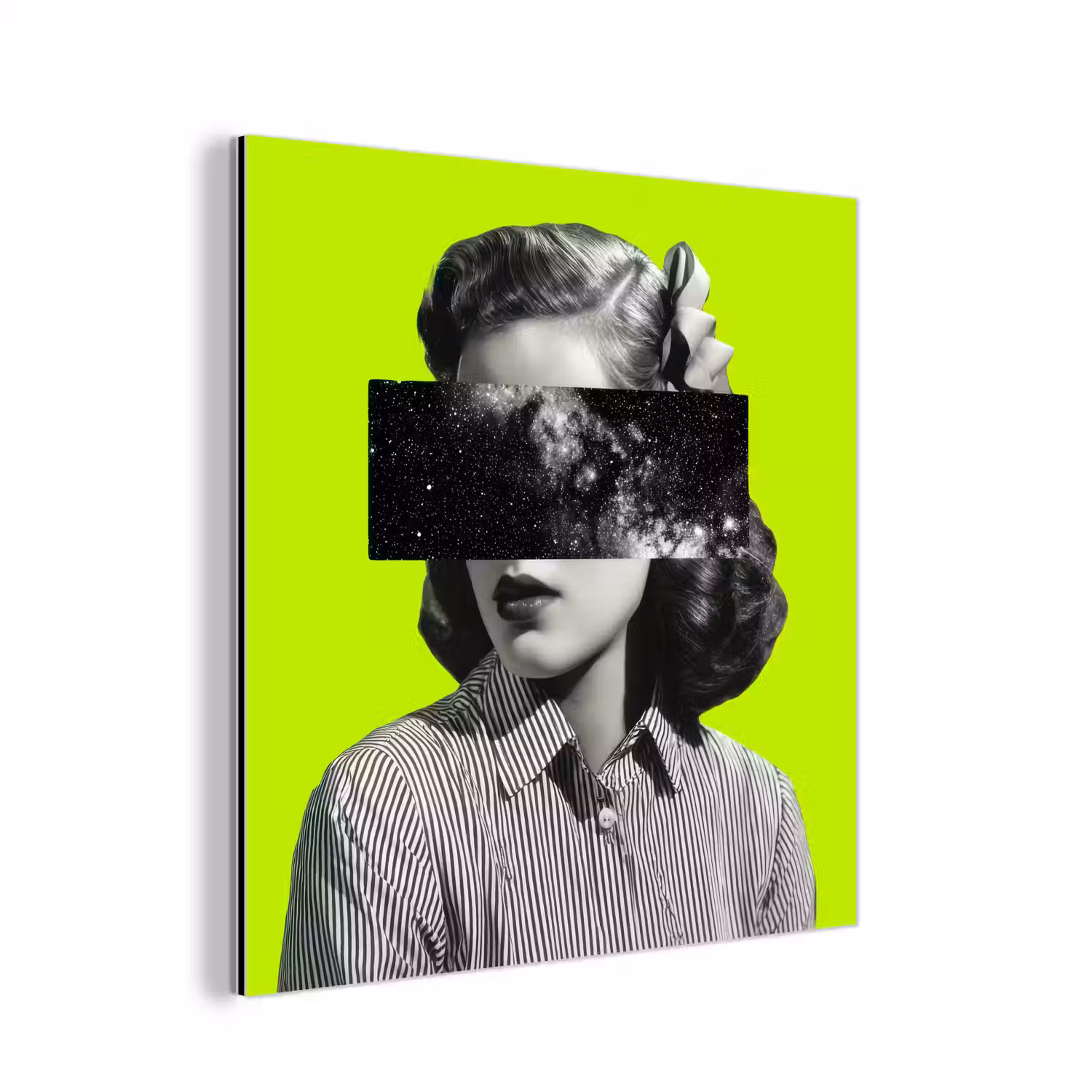 Vrouw - Sterrenhemel - Groen aluminium wit klein -3d