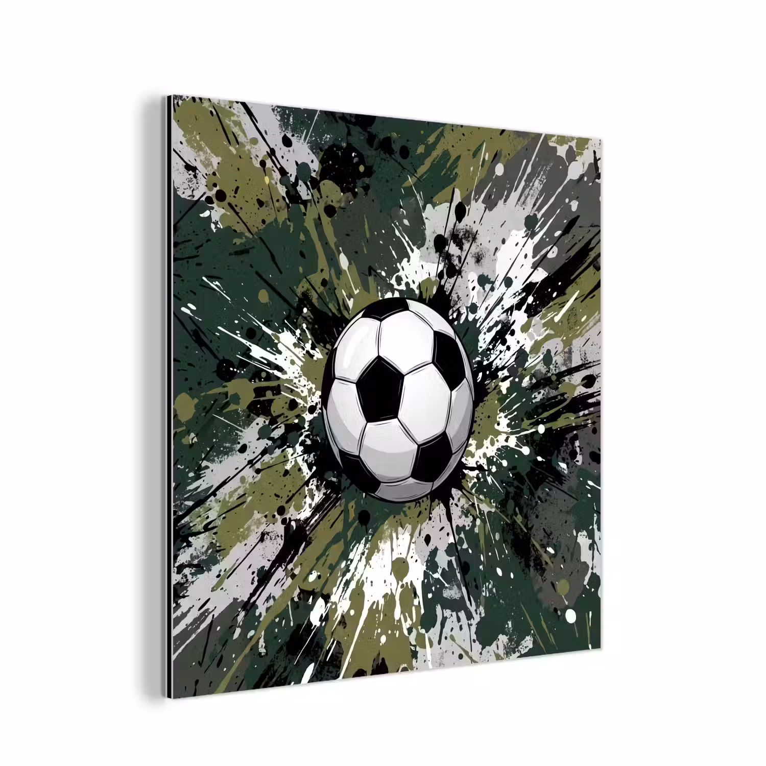 Voetbal - Verf - Spetters - Groen aluminium wit klein -3d