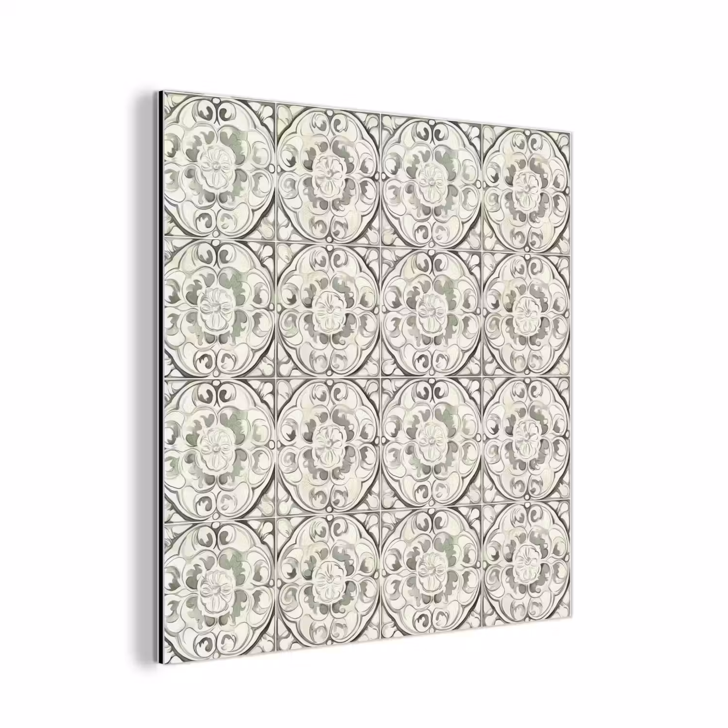 Krulornament - Tegel - Groen aluminium wit klein 46 -3d