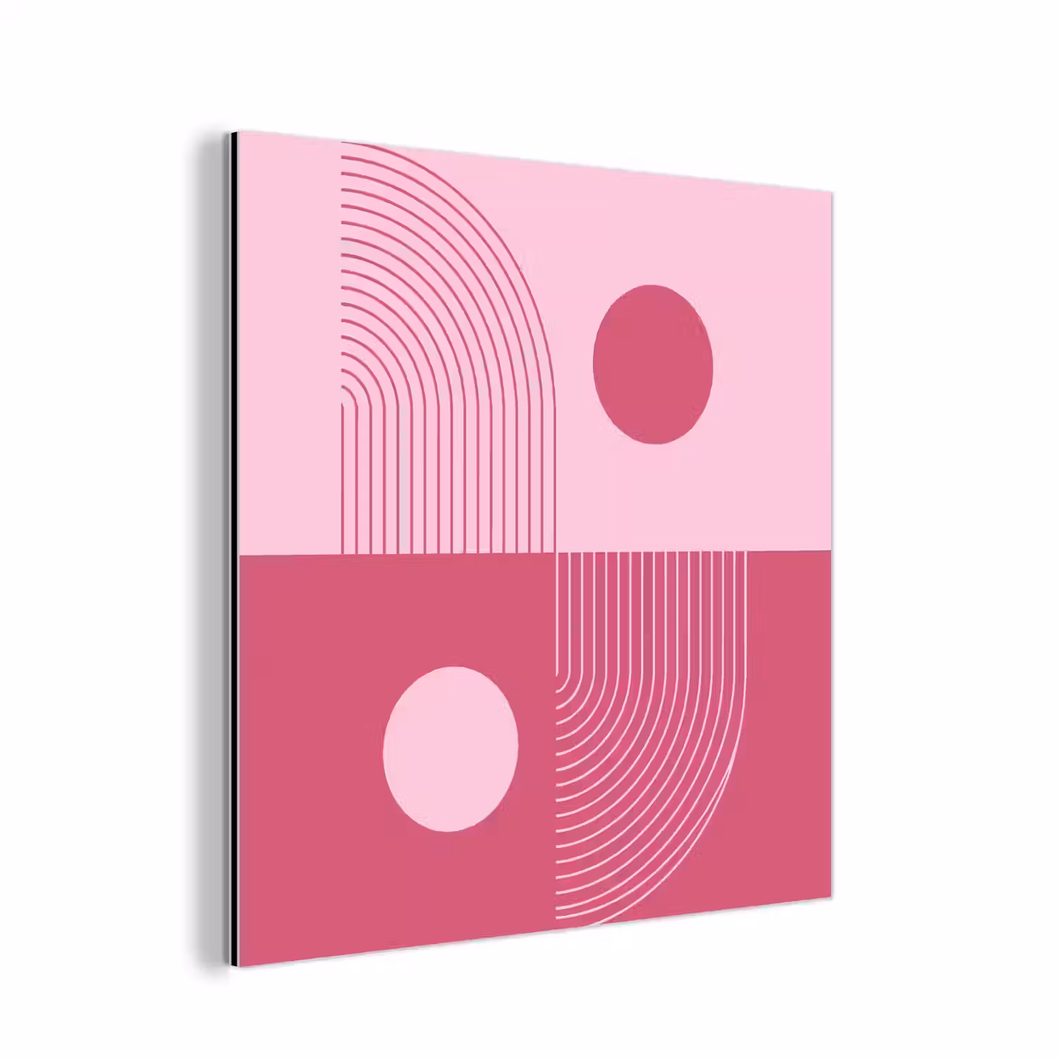 Geometrie - Patroon - Abstract - Roze - Modern aluminium wit klein -3d