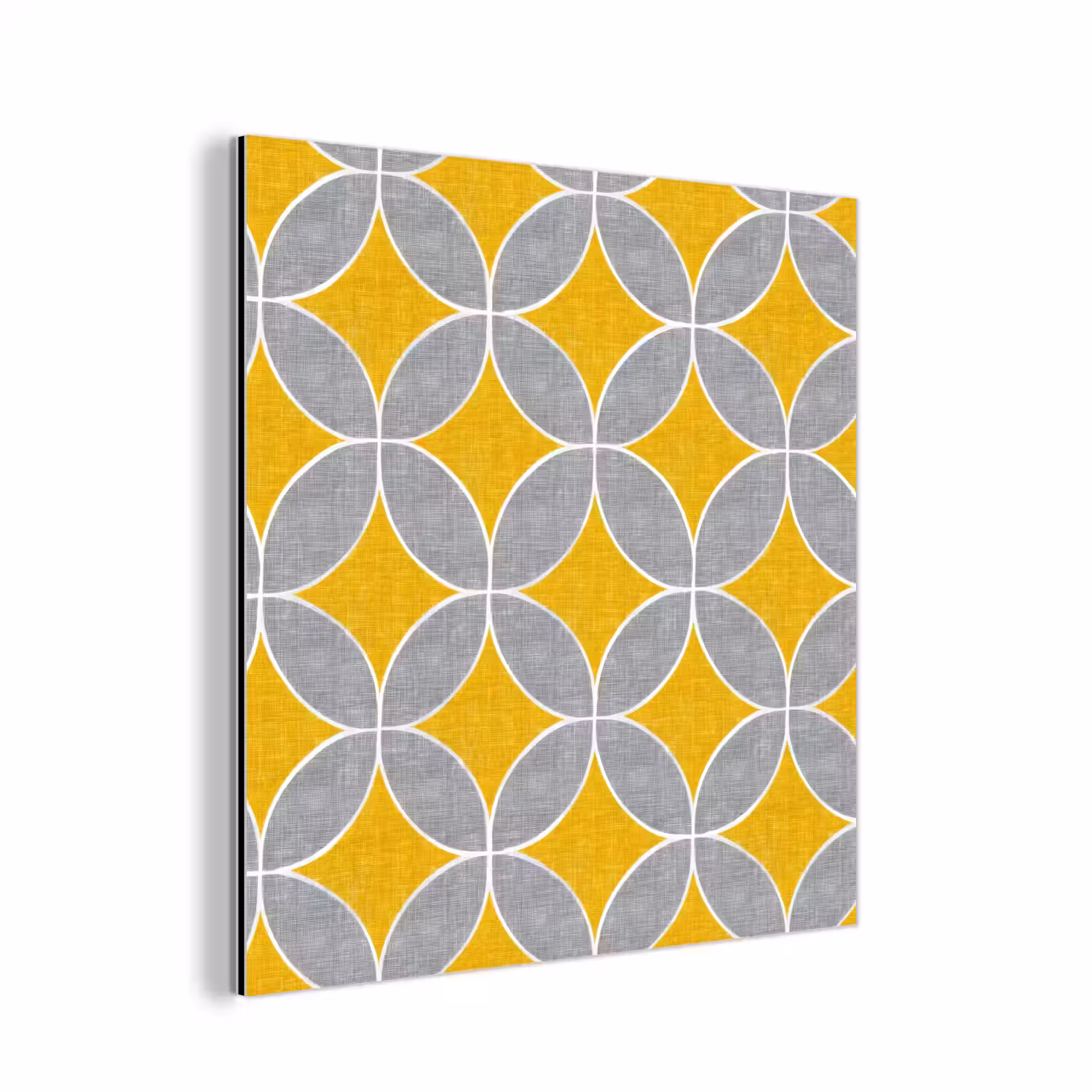 Geometrisch - Cirkels - Textuur - Grijs - Geel aluminium wit klein 46 -3d