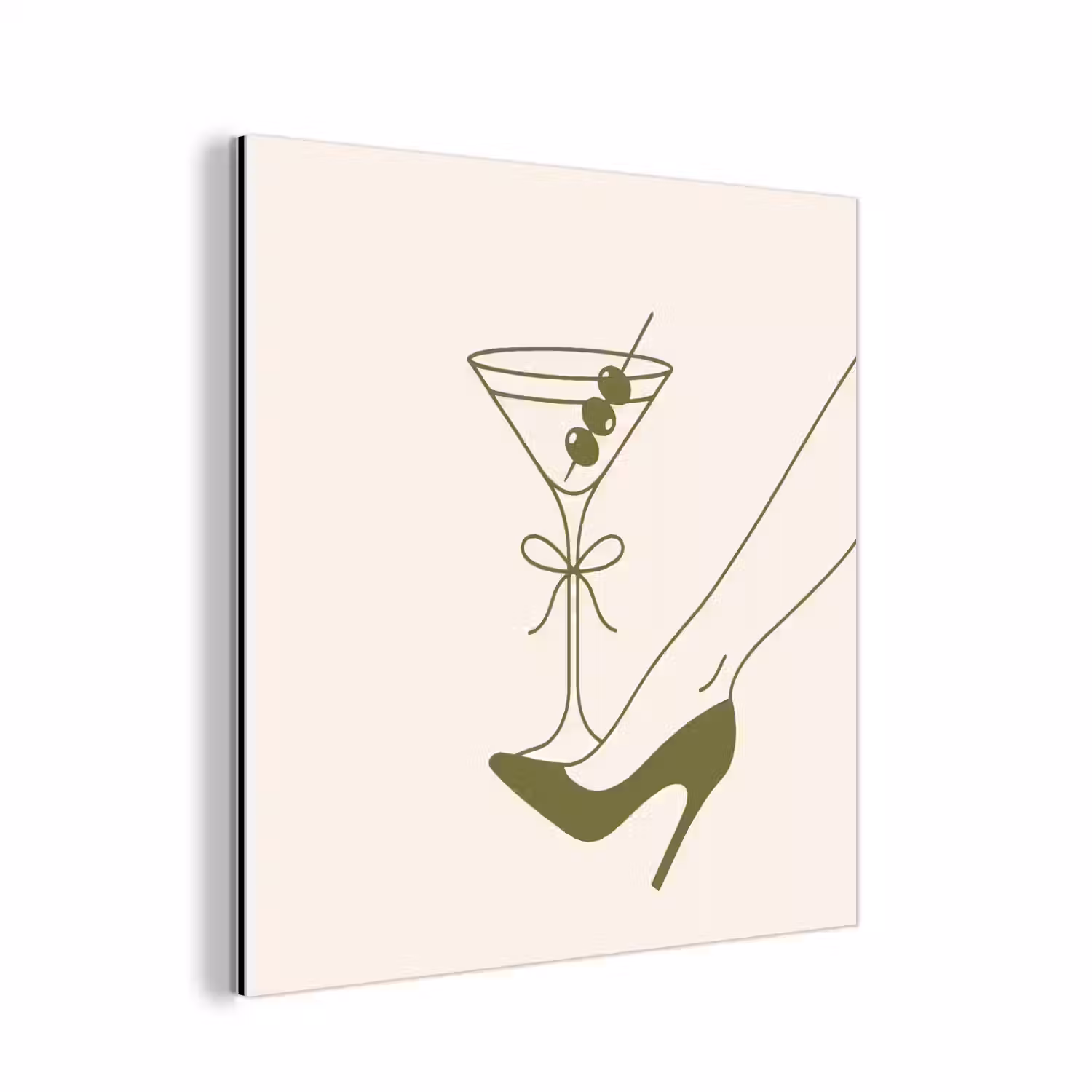Drank - Martini - Hoge hak - Mode - Groen aluminium wit klein -3d