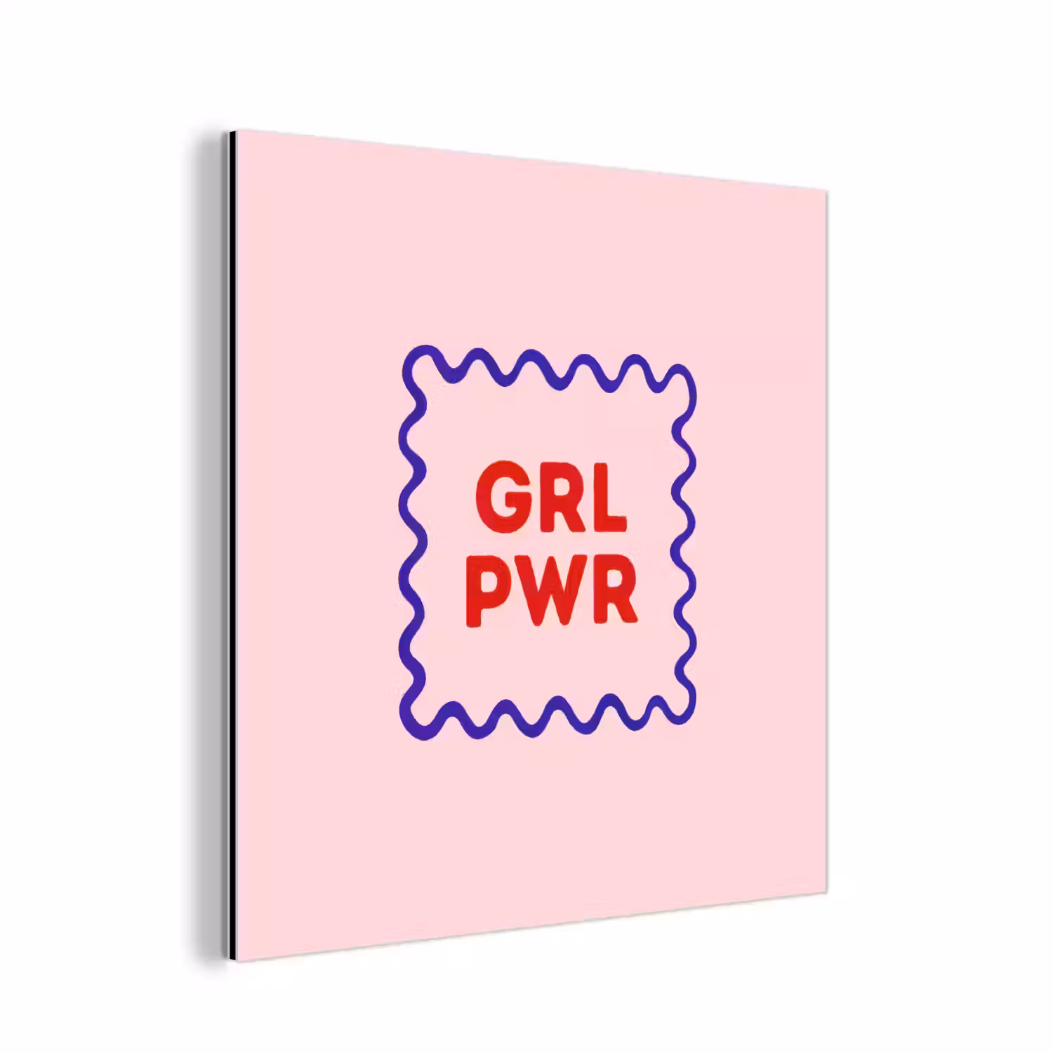 Grl pwr - Roze - Kader aluminium wit klein -3d
