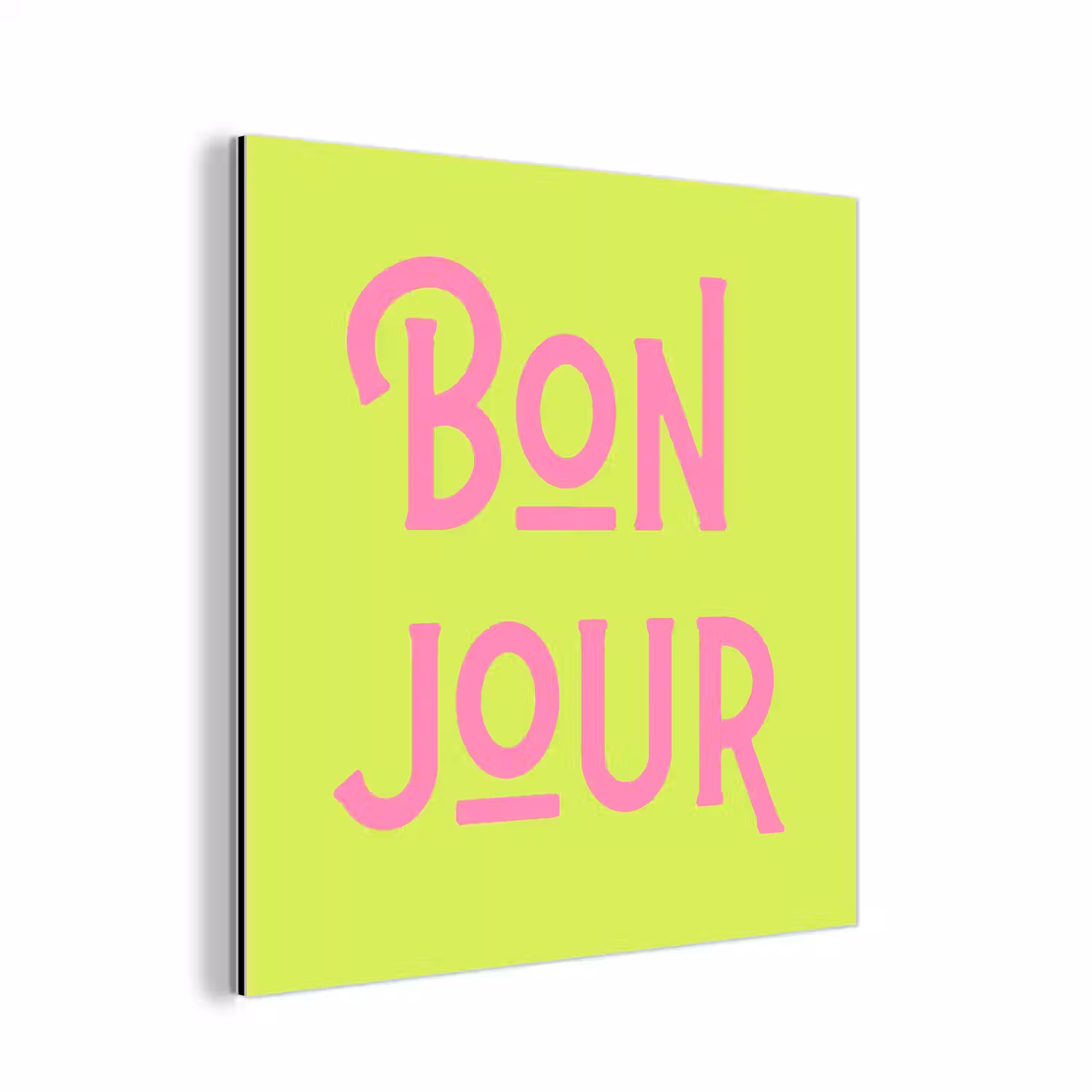 Groen - Roze bonjour - art-deco aluminium wit klein -3d