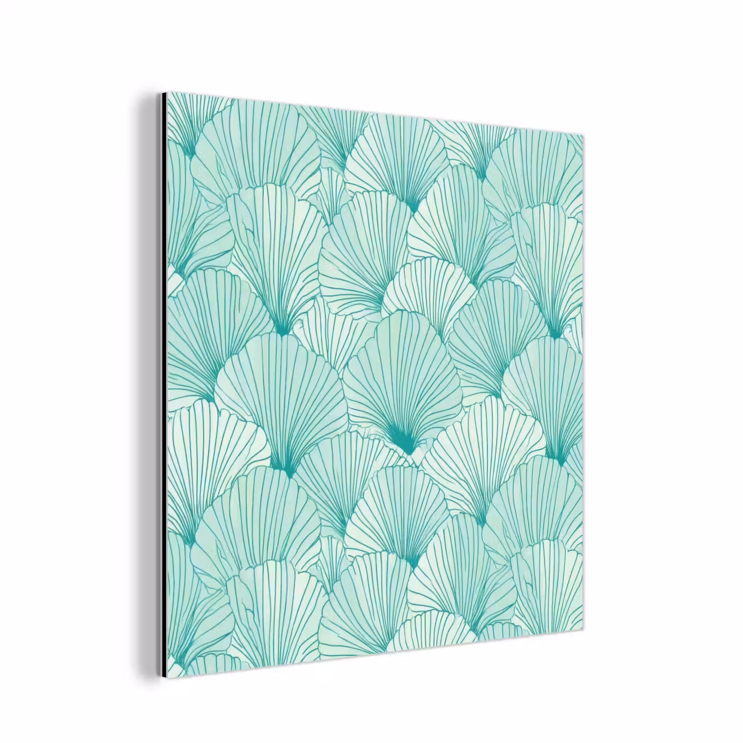 Groen - Wit - Ginko - Getekend - Textuur aluminium wit klein 46 -3d