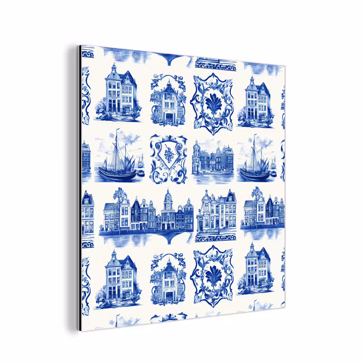 Huizen - Schepen - Blauw aluminium wit klein 46 -3d