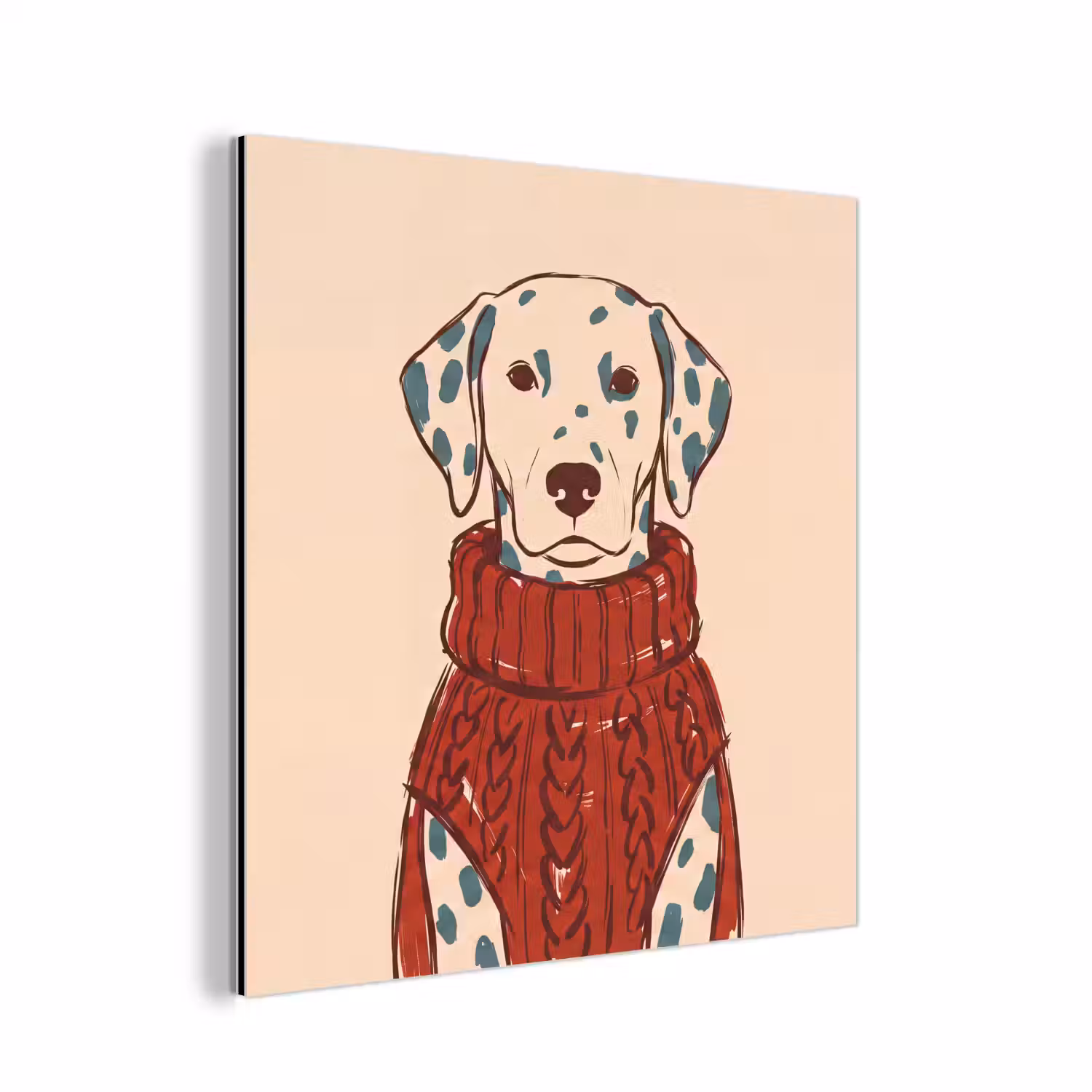 Hond - Trui - Winter - Dieren - Rood aluminium wit klein -3d
