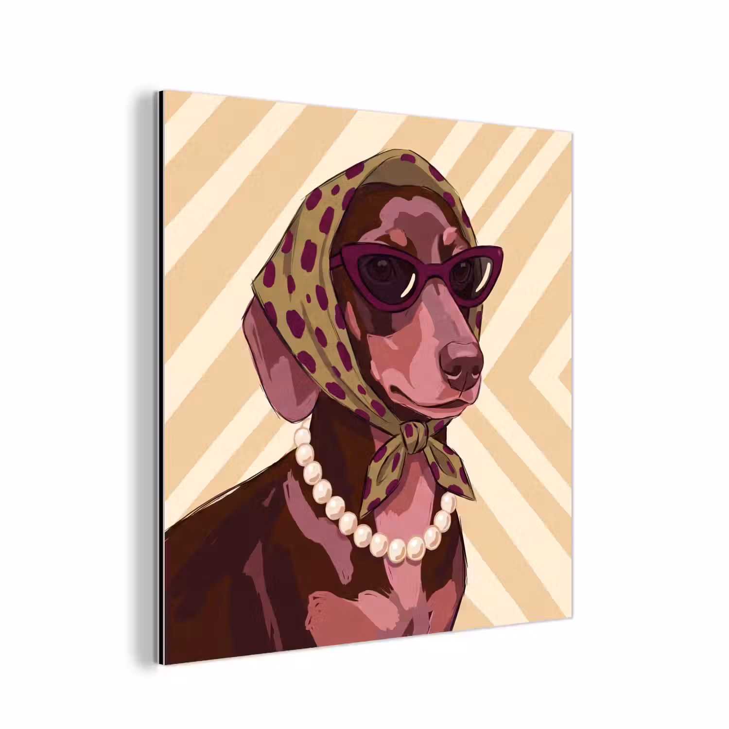 Hond - Zonnebril - Hoofddoek - Dieren - Modern aluminium wit klein -3d