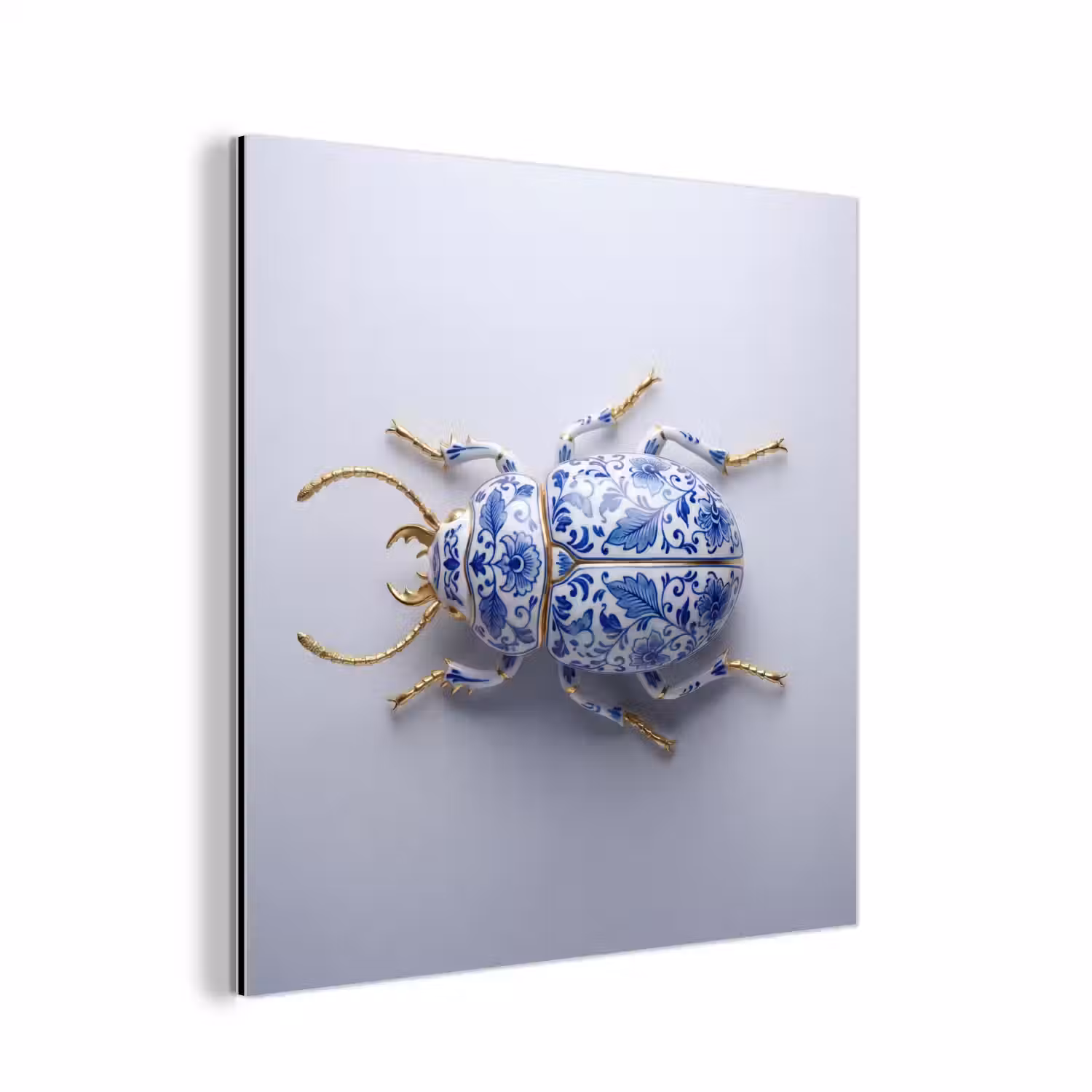Kever - Delfts - Blauw - Goud aluminium wit klein -3d