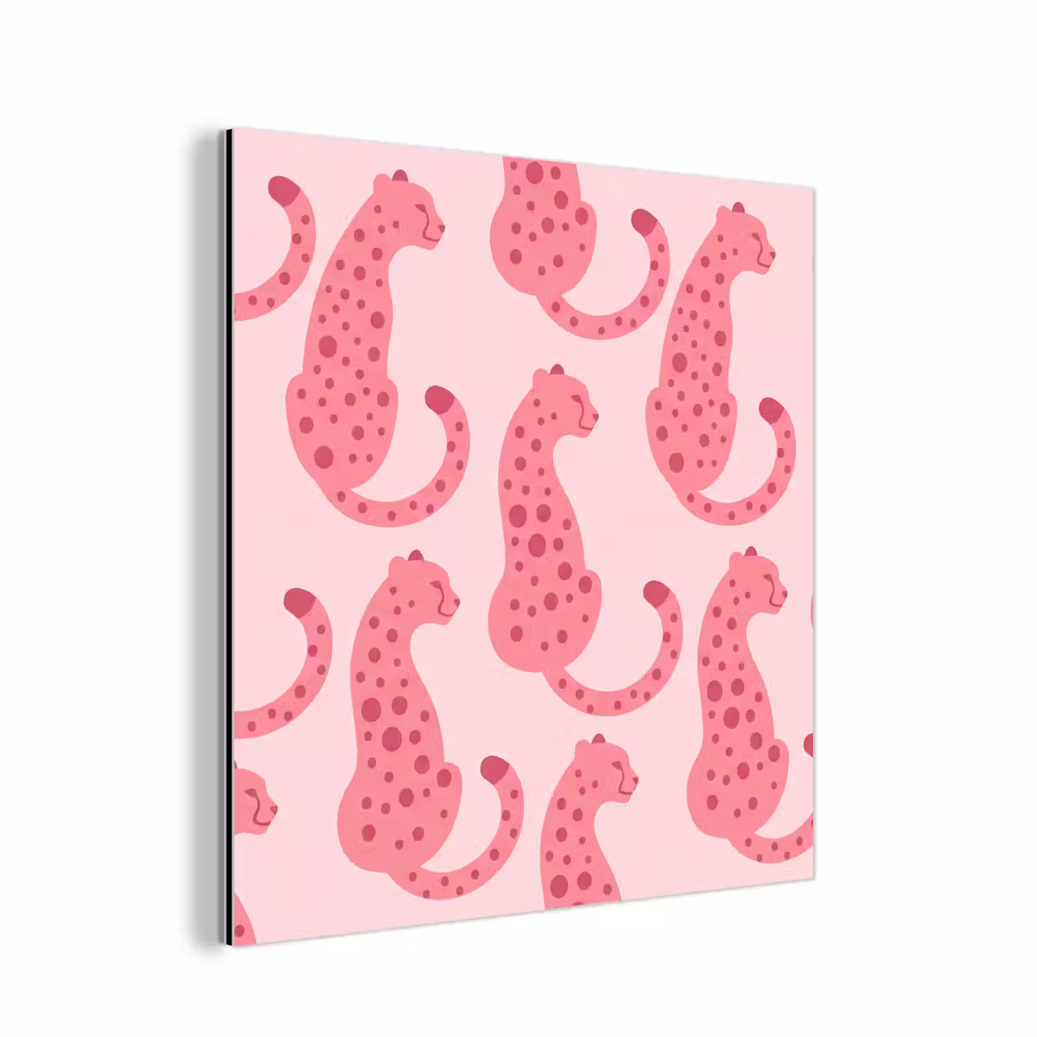 Kat - Gevlekt - Dieren - Patroon - Roze aluminium wit klein -3d