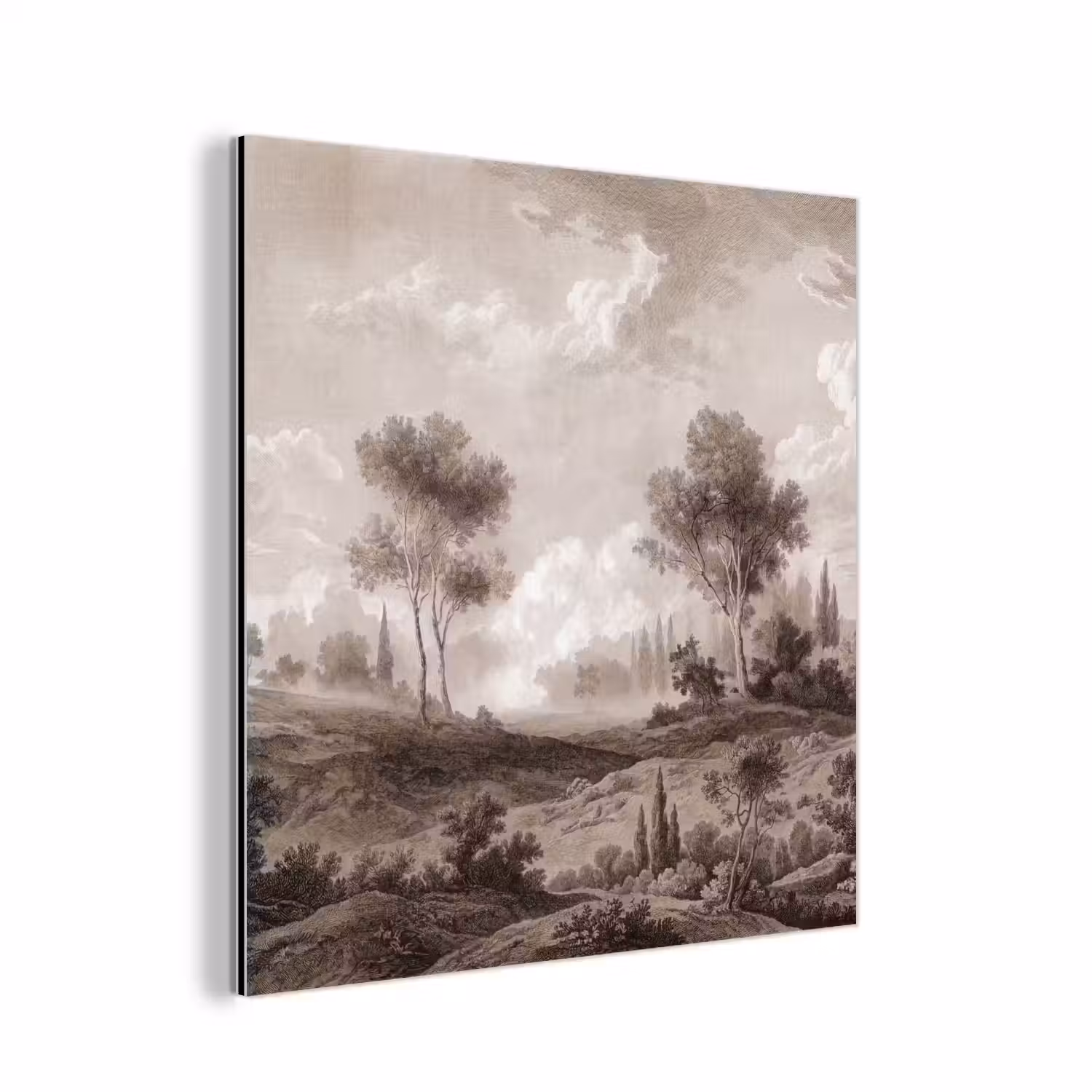 Klassiek - Landschap - Neutraal aluminium wit klein -3d