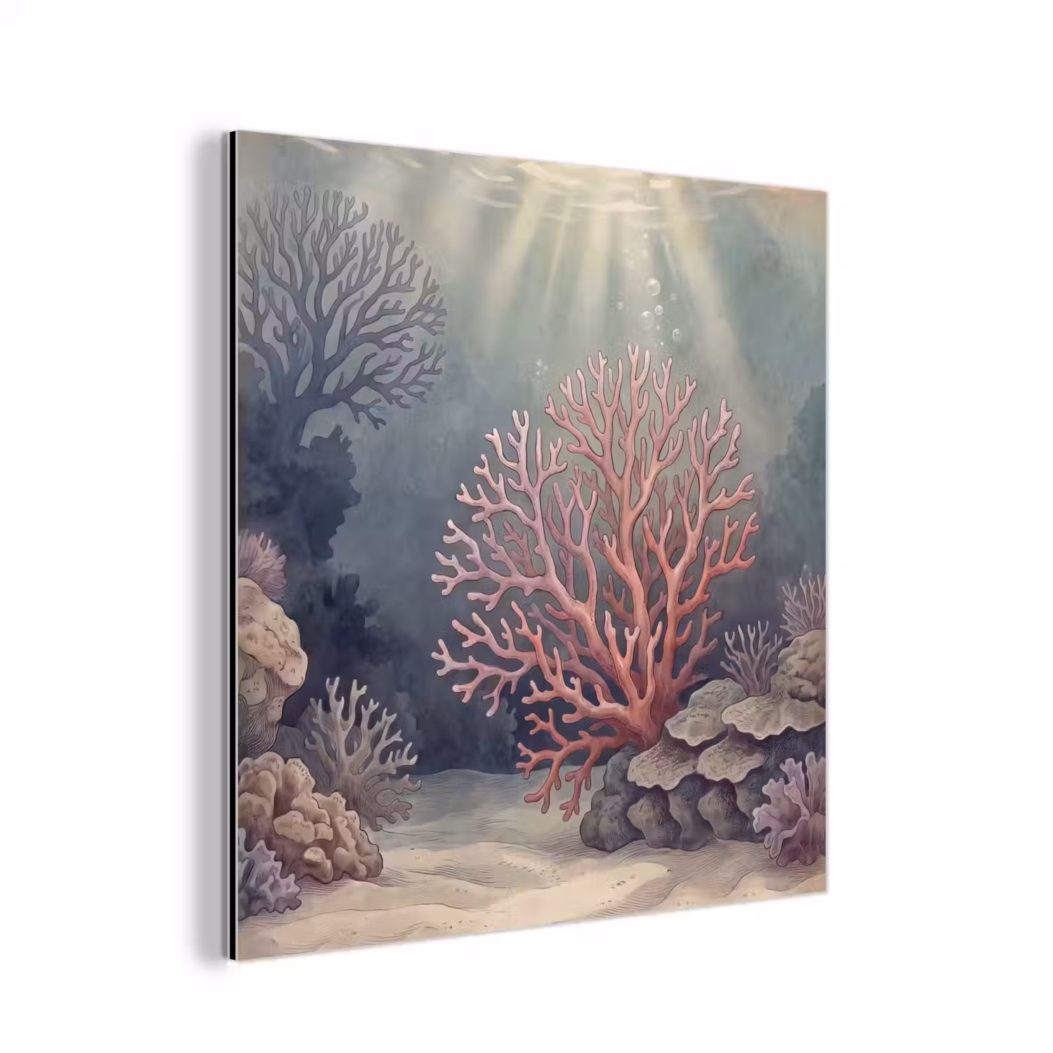 Koraal - Onderwater - Natuur - Roze aluminium wit klein -3d