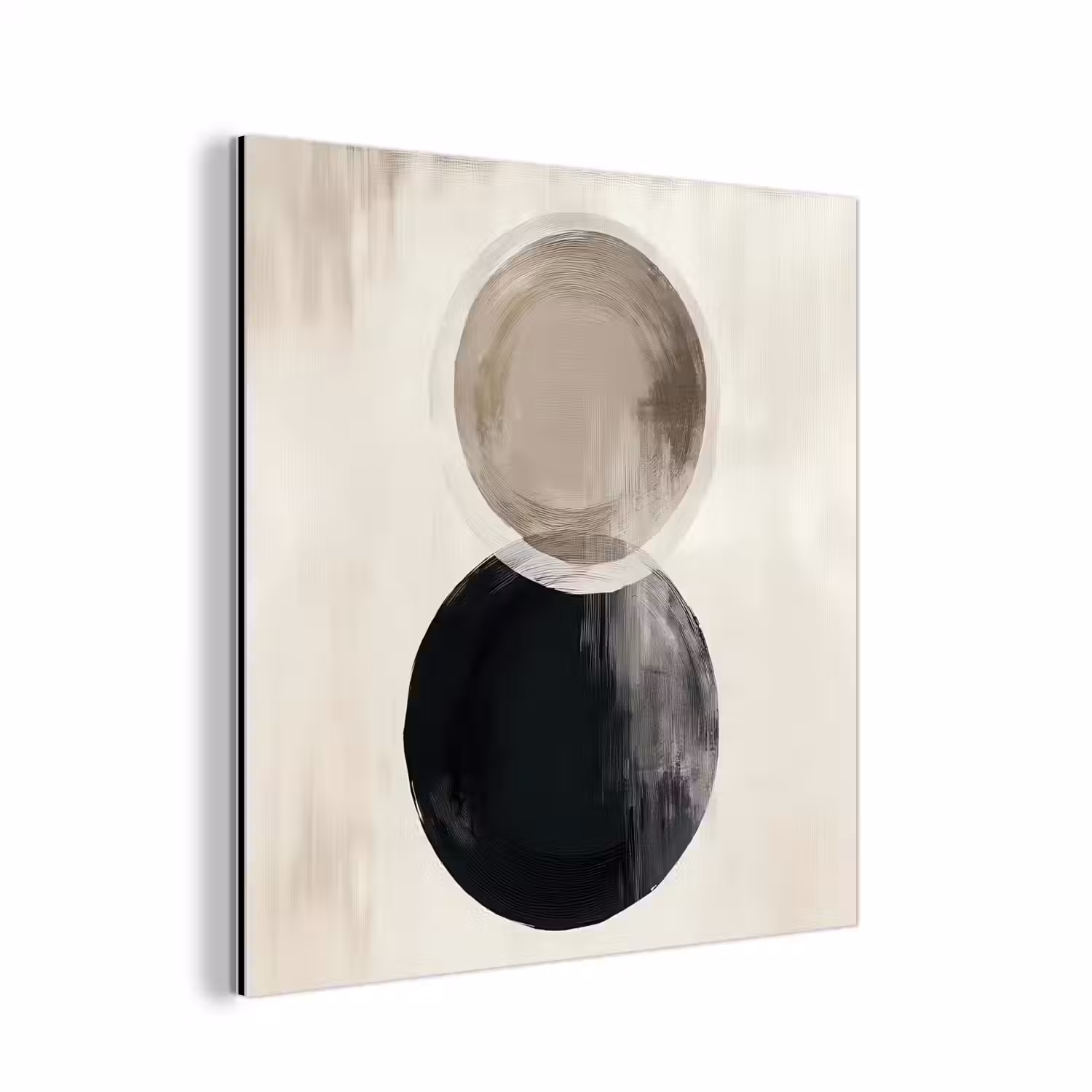 Cirkels - Vorm - Beige - Abstract aluminium wit klein -3d